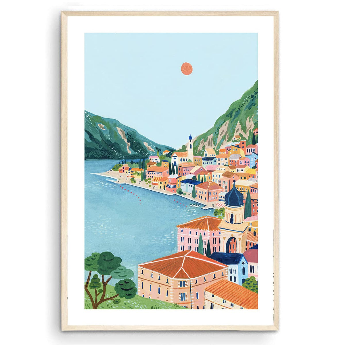 Nationcog Lake Garda Travel Print, Italy Art Print, Travel Gift, Travel Poster, Europe Print, Italian Lakes, Northern Italy, Hou