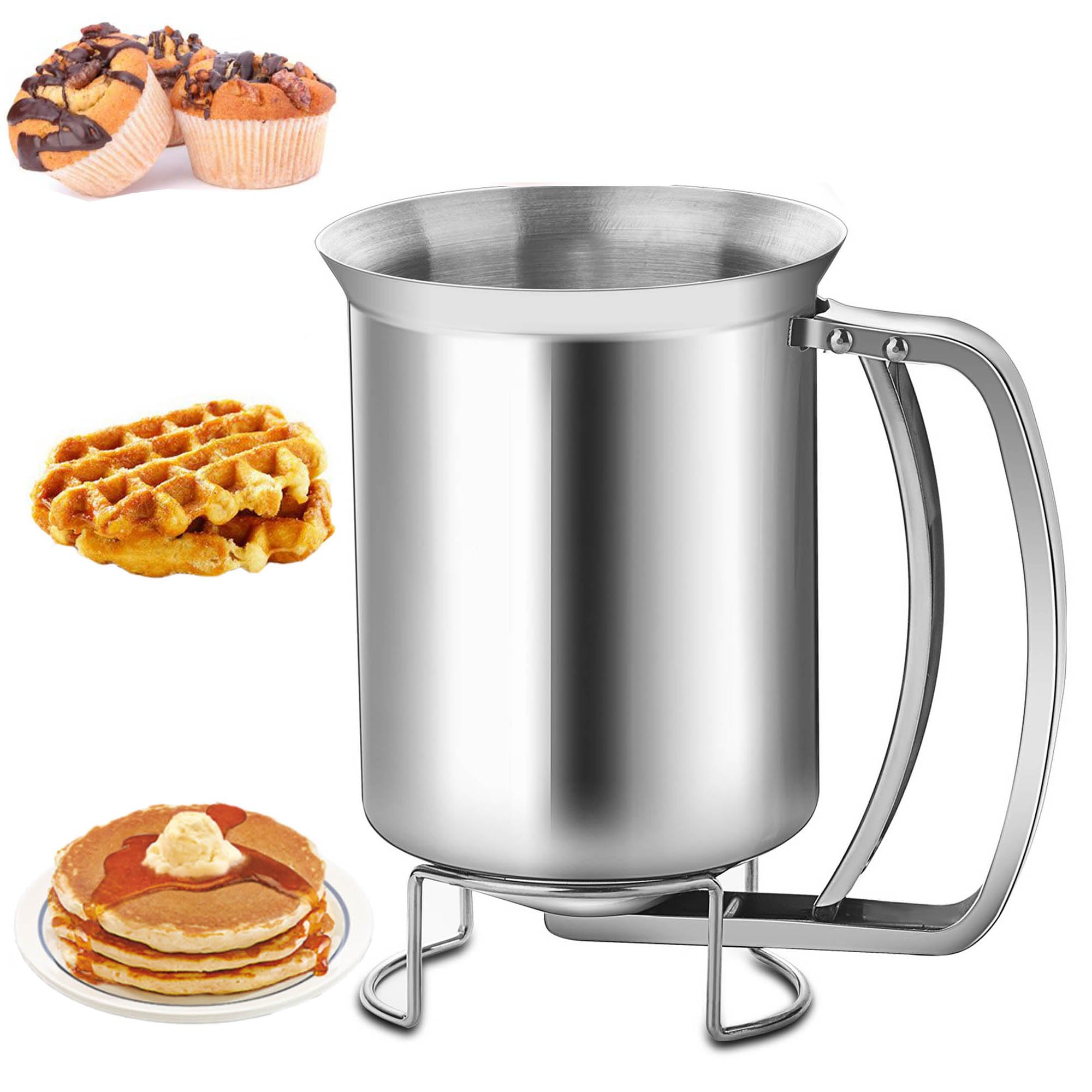Ugpine Batter Dispenser Stainless Steel Funnel Dispenser With Stand High-Capacity Baking Essential For Pancake Cupcake Waffles M
