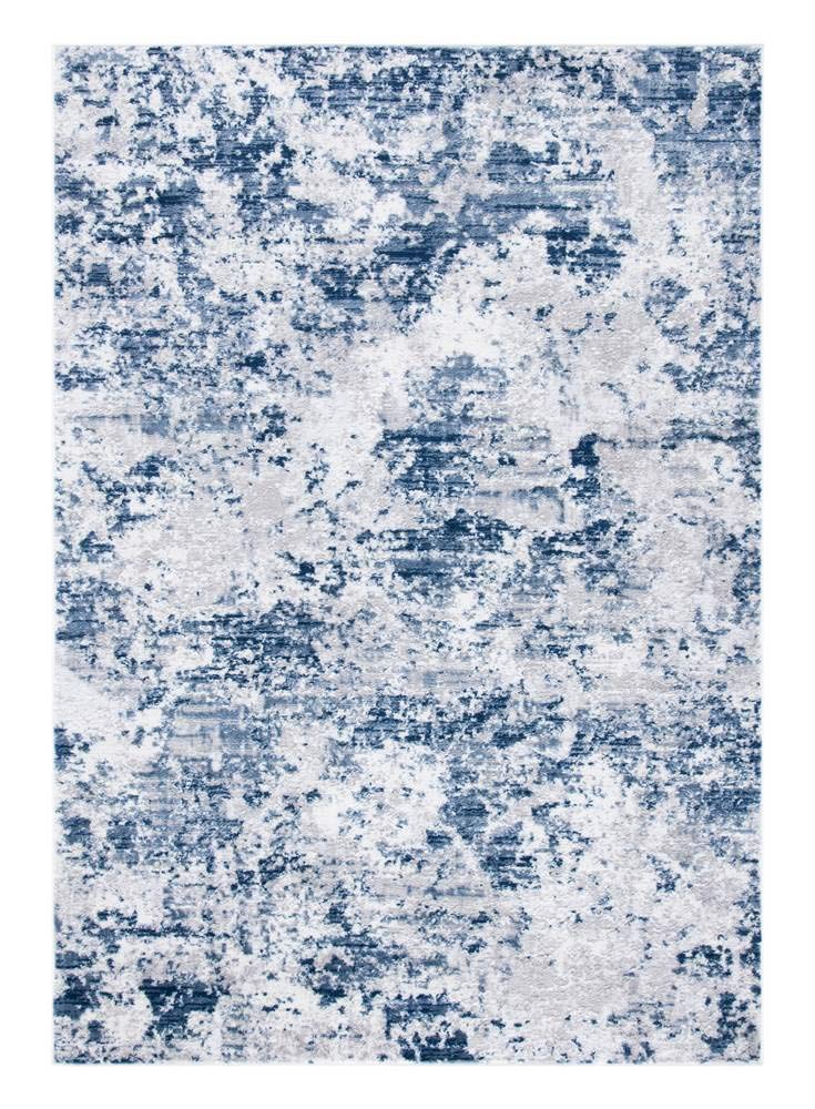 SAFAVIEH Amelia Collection Area Rug - 8 x 10, Navy & Grey, Modern Abstract Design, Non-Shedding & Easy Care, Ideal for High Tr
