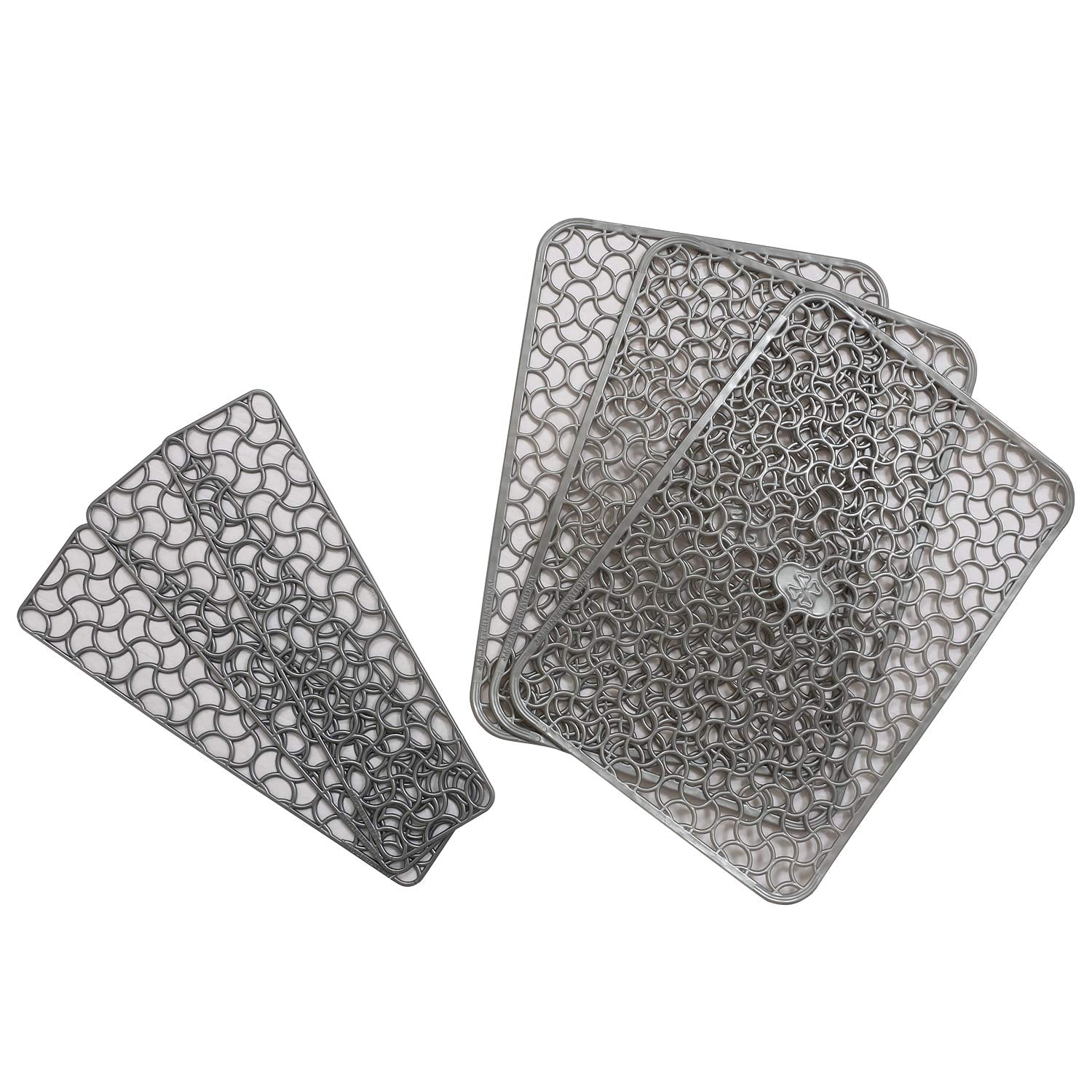 Kuber Industries Pvc Fridge Mat With Fridge Door Tray Mat 6 Pcs, Grey
