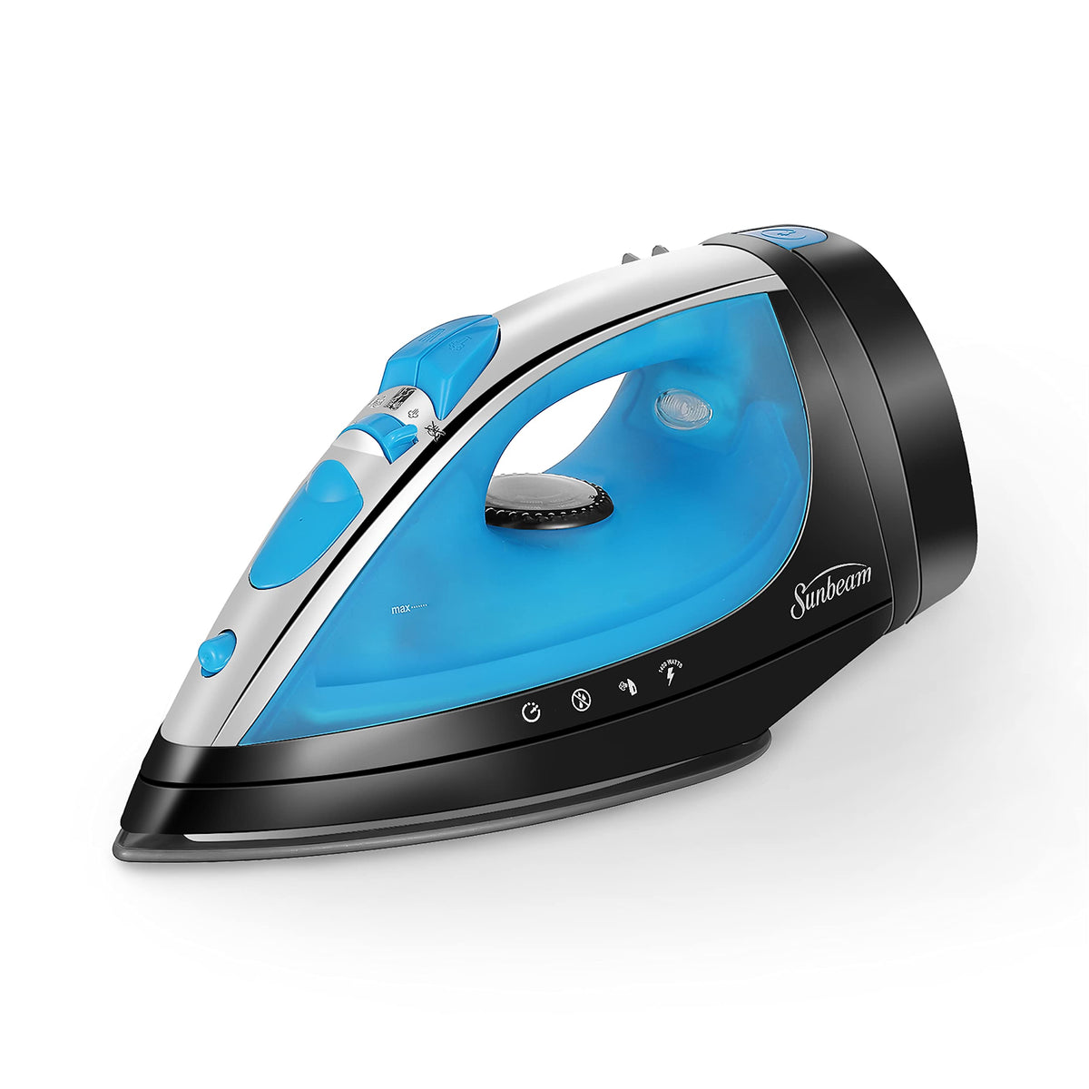 Sunbeam Steammaster Steam Iron, 1400 Watt, Large Anti-Drip Stainless Steel Nonstick Soleplate With 8' Retractable Cord, Horizont