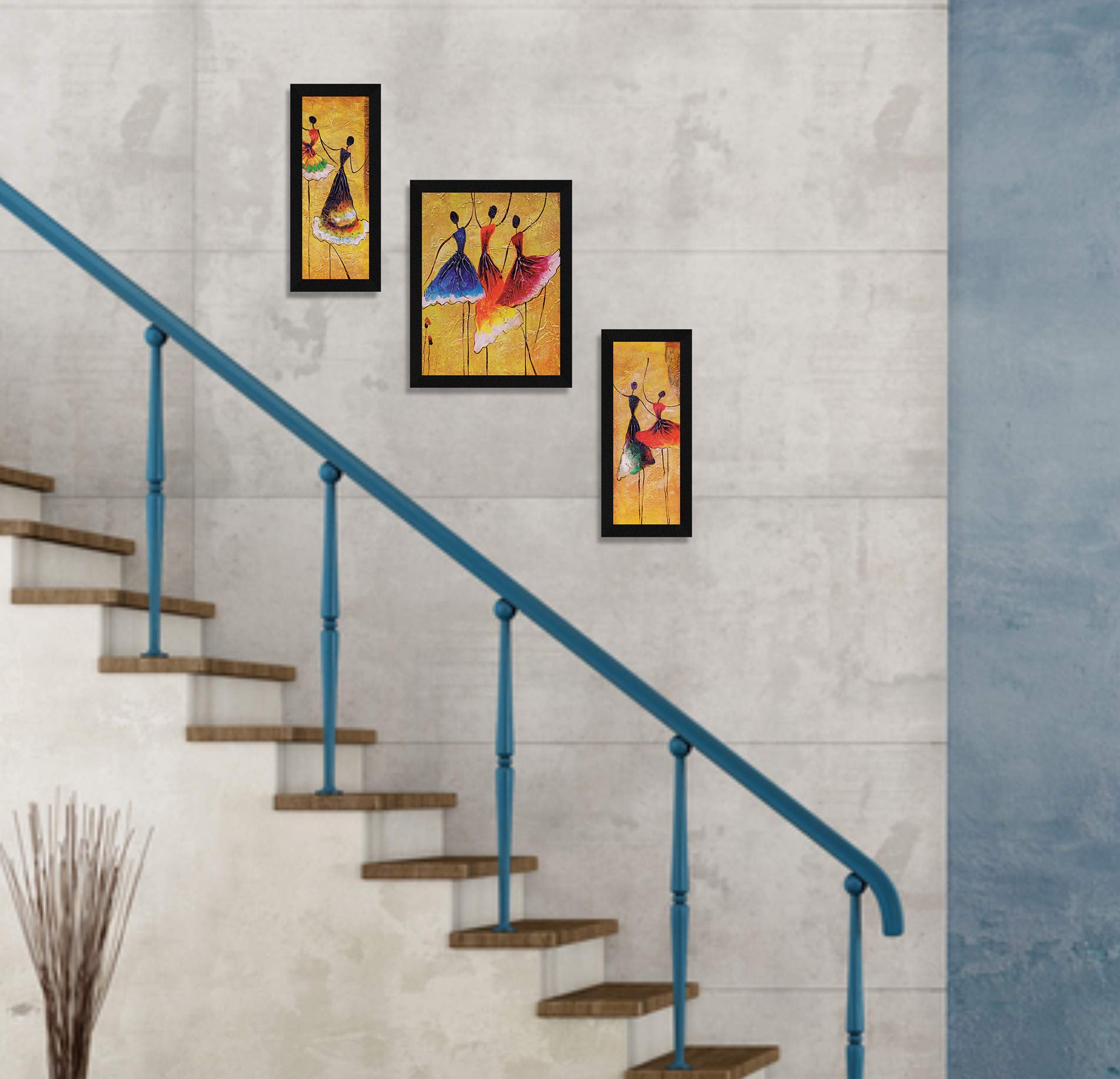 Artx Dance Love Abstract Framed Painting (Synthetic Wood, 13.5 Inch X 22.5 Inch, Multicolour)