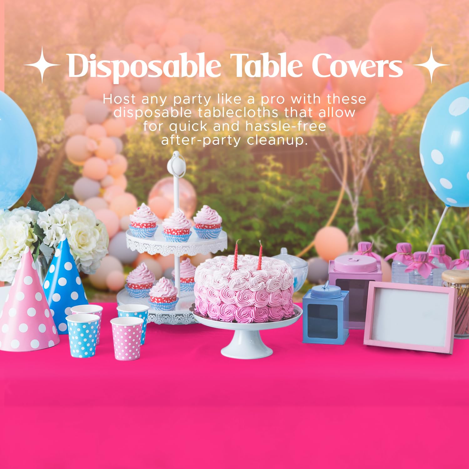 Mountclear Disposable Plastic Tablecloths For Parties [Pack Of 12] 54X108    Rectangle Table Cover For Indoor & Outdoor Tables-