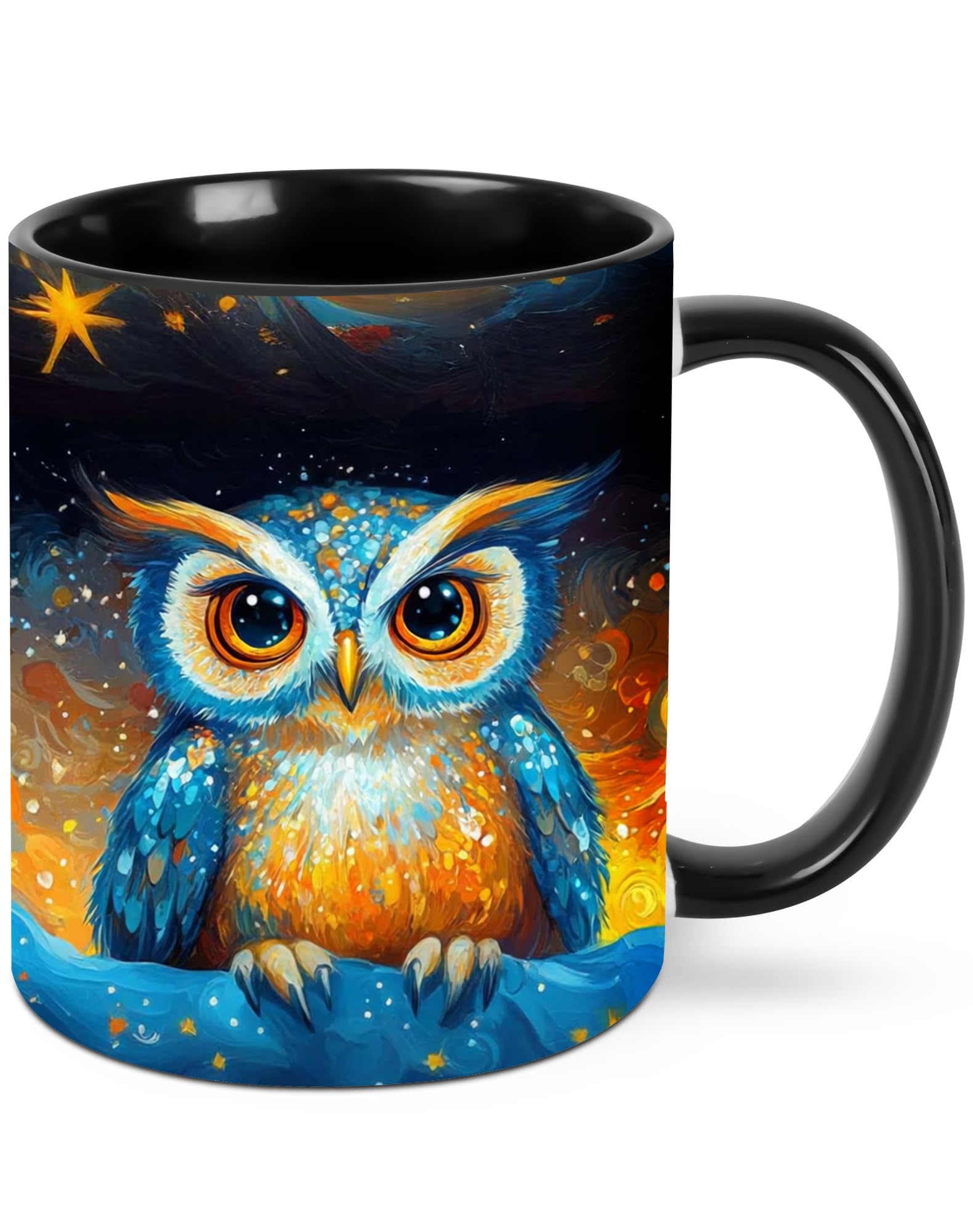 wiuurs Owl Coffee Mug Cute Mugs 11oz Novelty Ceramic Tea Cup Kitchen Decor Gifts for Women and Men