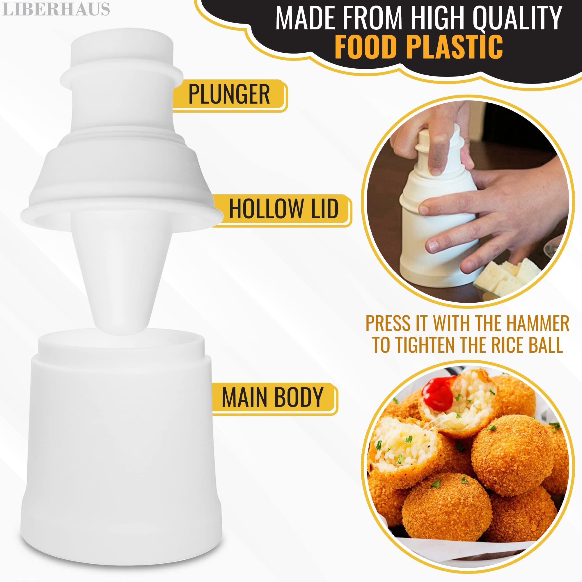 2Pcs 160 G / 5.65Oz Round And Pointed Arancini Maker Molds - Large Rice Mold Meat Balls Japanese Kitchen Gadgets Meatball Maker