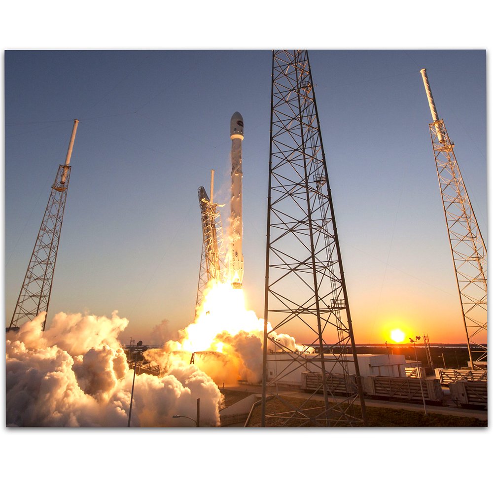 Astronomy Poster - Spacex Rocket Launch - 11X14 Unframed Art Print - Vintage Posters For Dark Academia, Space Poster For Astrono
