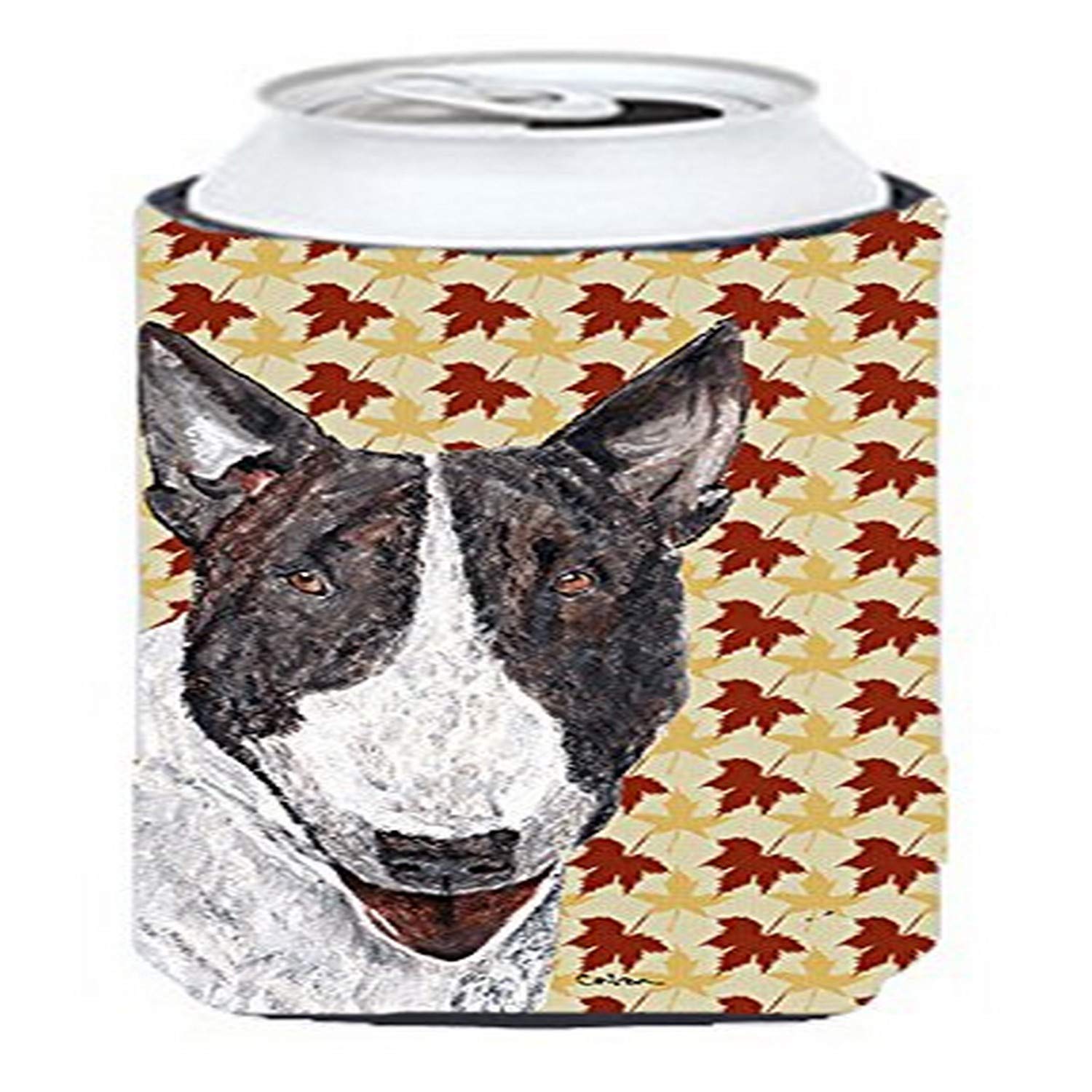 Bull Terrier Fall Leaves Tall Boy Beverage Insulator Beverage Insulator Hugger
