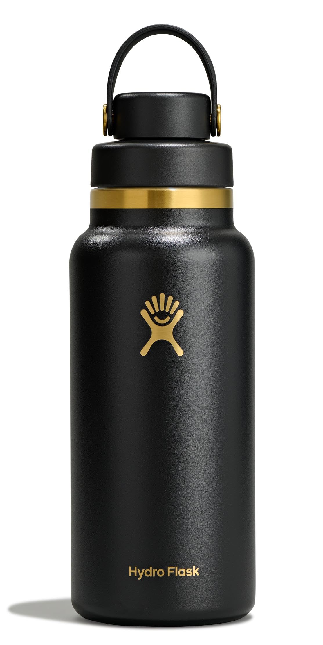 Hydro Flask Water Bottle - Insulated Stainless Steel - Wide Mouth Flex Chug Lid, Non-Spill, Leakproof in 32 Oz Black Tie