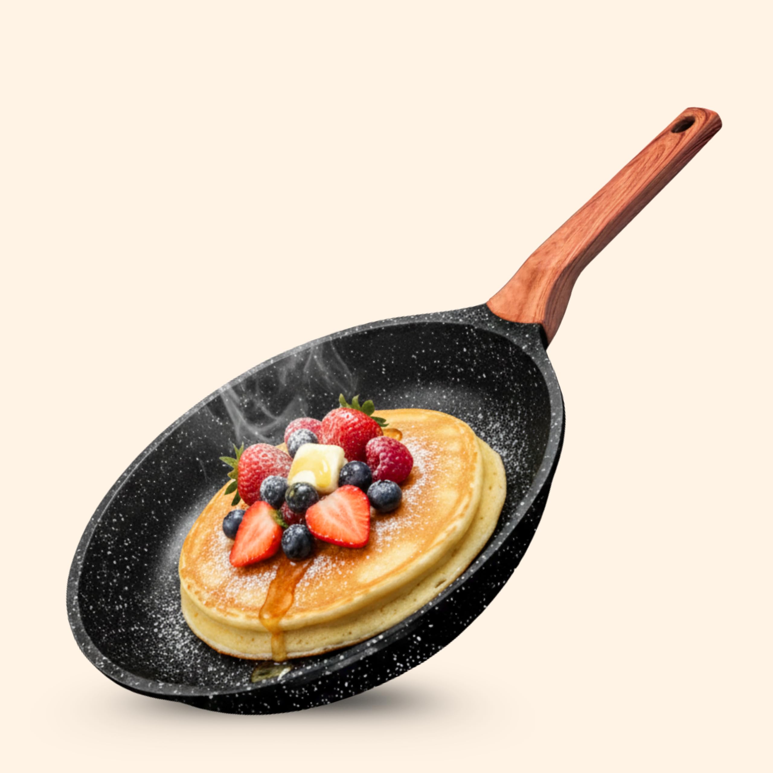 Kyyte Cosmotein Die Cast Non Stick Frying Pan 24 Cm Dia, Pasta,Saute Pan,Nonstick Fry Pan With 5 Layer Coating,Gas & Induction S
