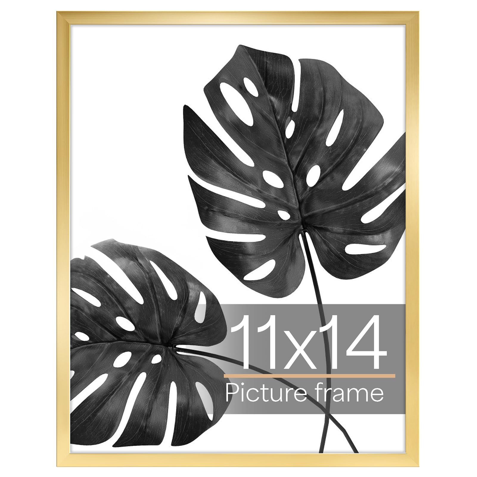 Giftgarden 11x14 Picture Frame Gold, 11 by 14 Thin Photo Frame for Wall Tabletop Display, Single