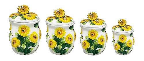 3-D Sunflower 4-Piece Canisters Set, 83001