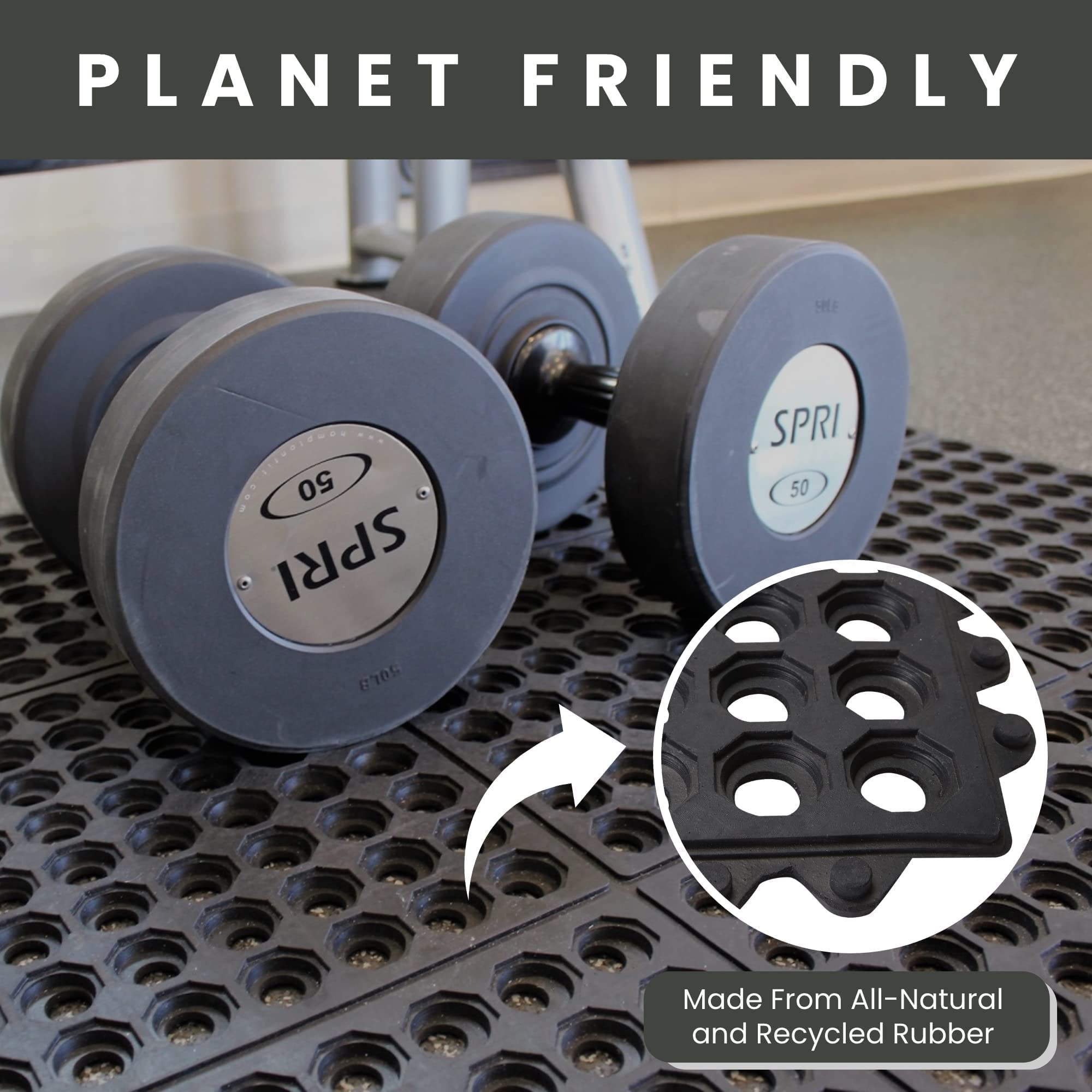 Envelor Interlocking Rubber Floor Mat For Restaurant Kitchen Floor Anti Fatigue Bar Door Mat Non-Slip Indoor Outdoor Shower Pool
