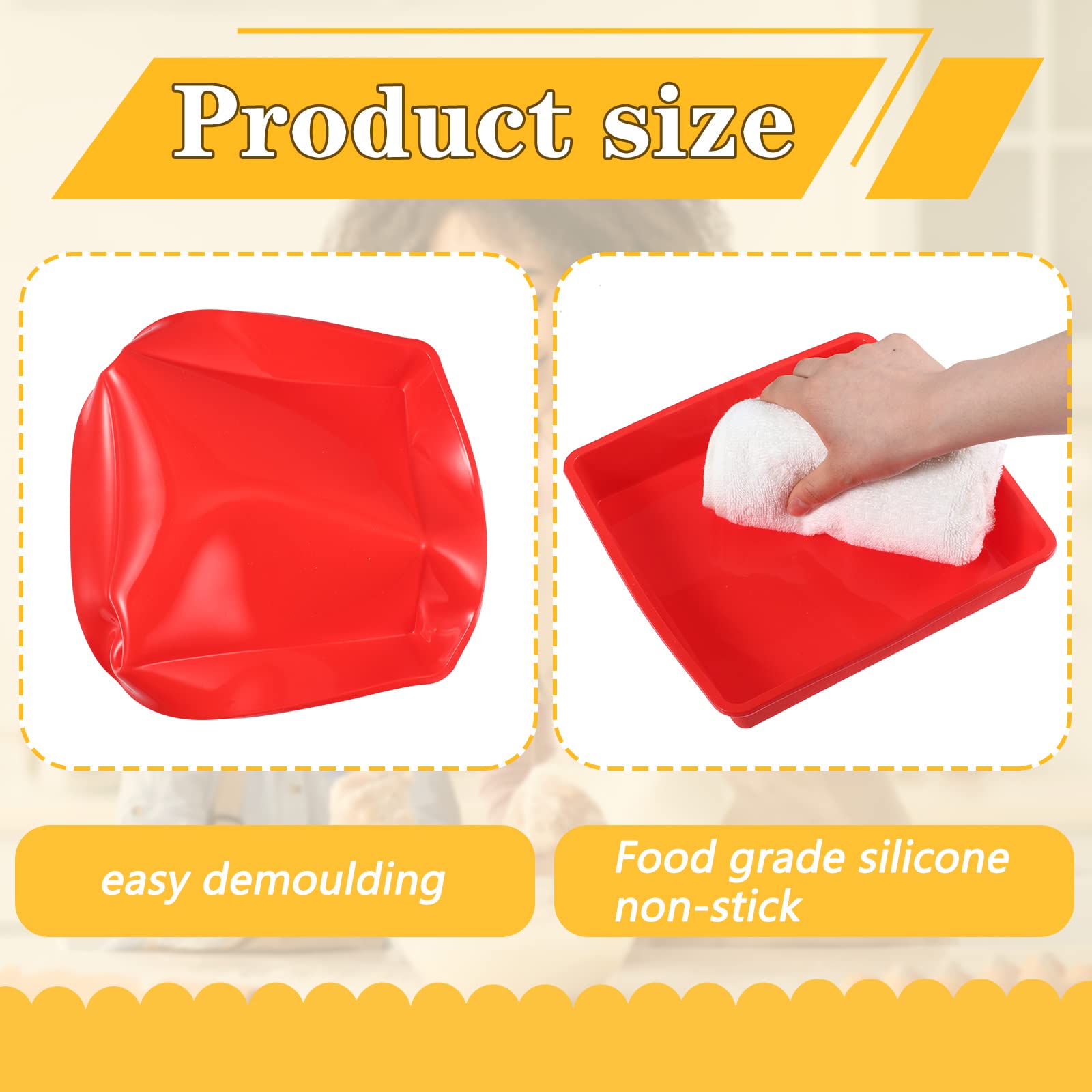 Geetery Set Of 4 Silicone Square Cake Pan Silicone Brownie Pan Nonstick Silicone Baking Mold For Muffin Bread Rice Crispy Lasagn