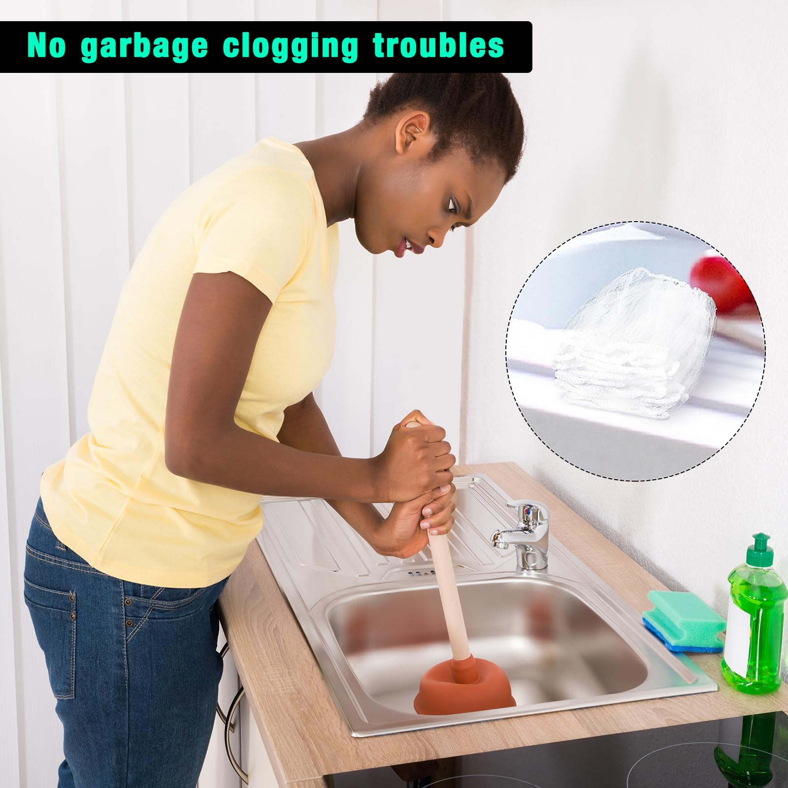 300 Pieces Kitchen Sink Strainer Mesh Bag Disposable Mesh Sink Strainer Bags Sink Net Strainer Filter Bags Sink Trash Mesh Bag F