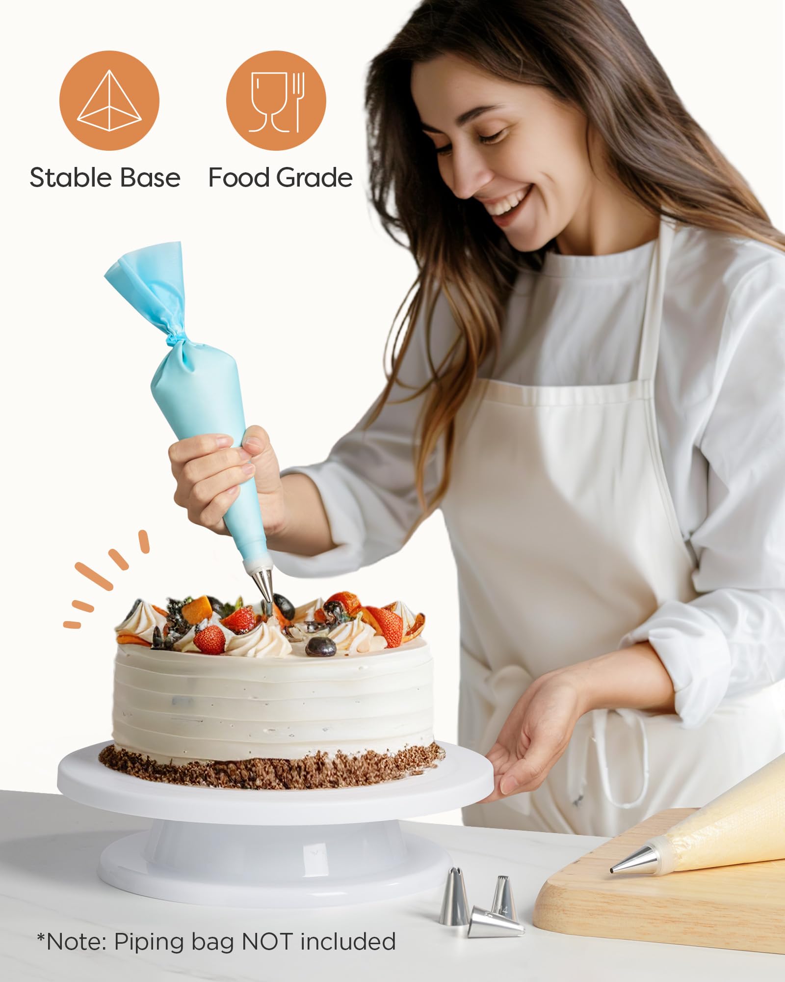 Kootek Cake Stand, 11 Inch Rotating Cake Turntable, Turns Smoothly Revolving Cake Spinner Stand Cake Decorating Kit Display Stan