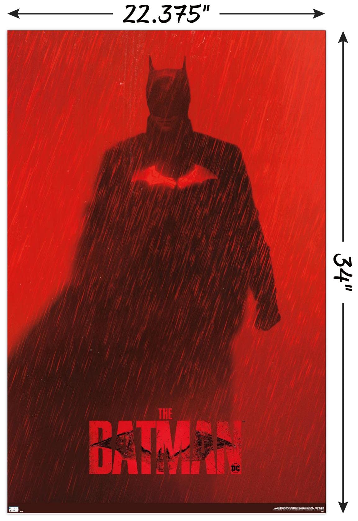 Trends International Dc Comics Movie The Batman - Batman Teaser One Sheet Wall Poster, 22.375'' X 34'', Unframed Version