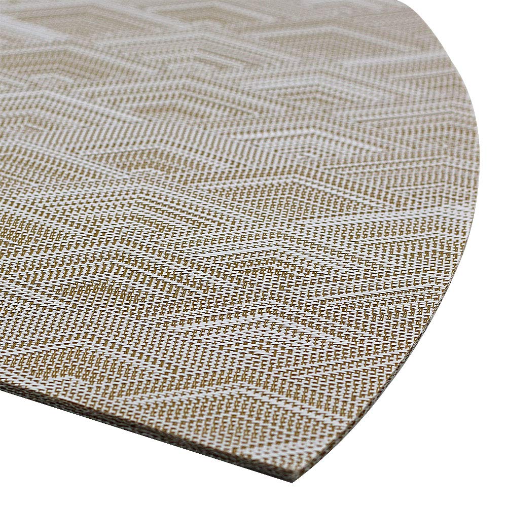 Kreatur Woven Vinyl Placemats For Dining Table Durable Heat Resistant Washable Wedge Placemats For Round Table,Placemats Set Of