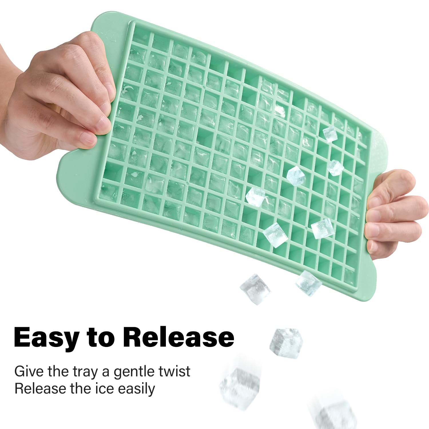 Mini Ice Cube Tray For Freezer: Fddbi Small Ice Trays For Freezer With Bin - 135  4Pcs Easy Release Nugget Ice Tray - Crushed Ic