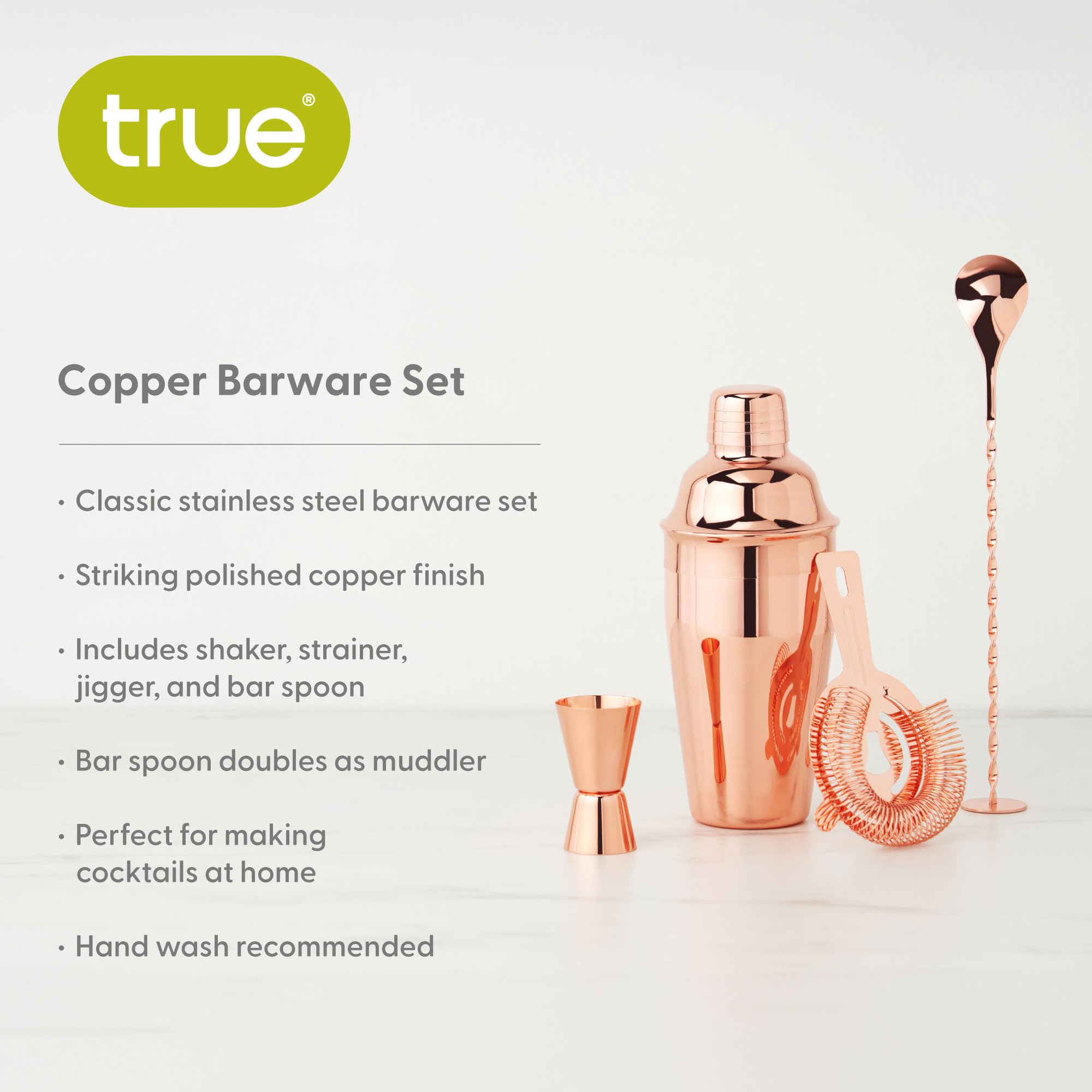 Copper Barware Set By True