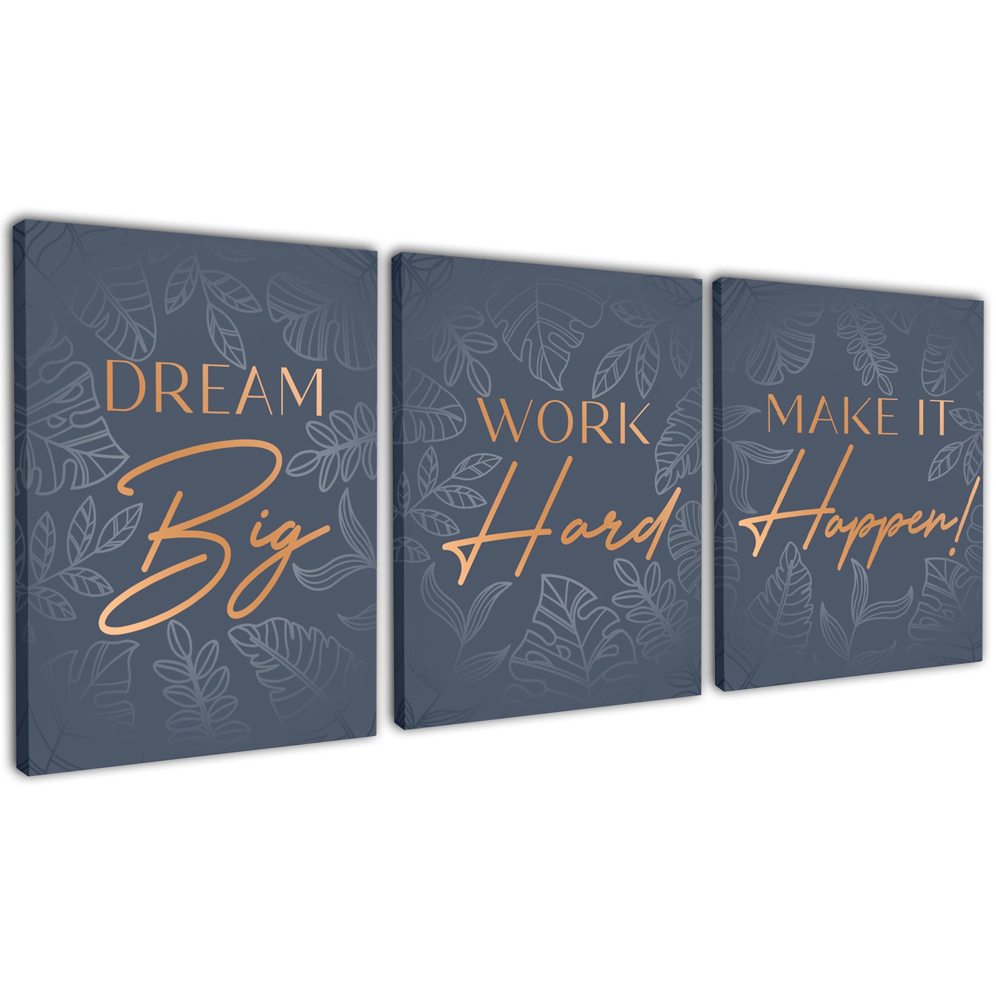 HoneyKICK En Espaol Motivational Framed Canvas Set of 3-5x7 Bilingual Inspirational Wall Art - Motivational Home Decor for Bedro