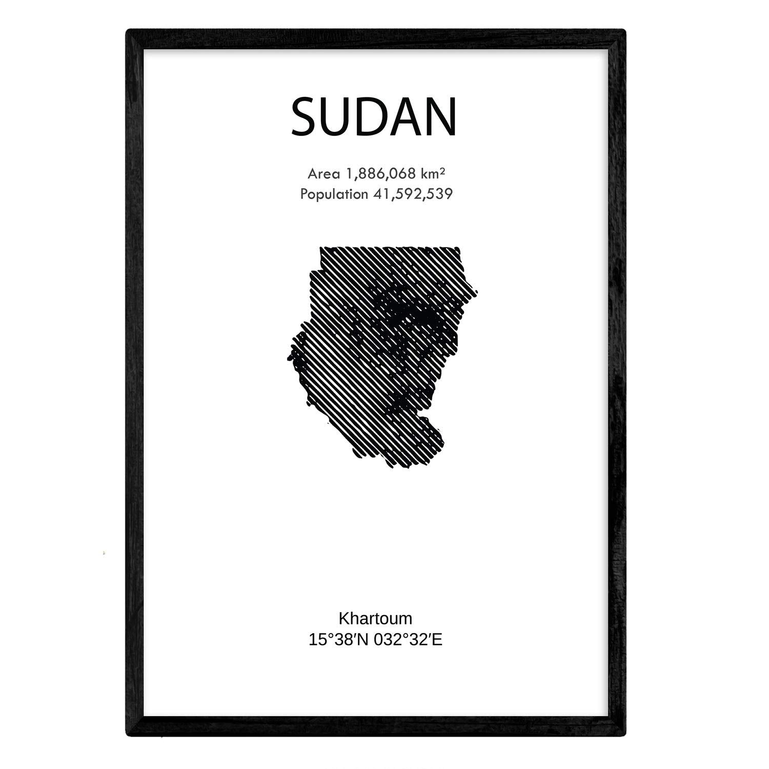 Nacnic Poster Sudan. Sheets Of Different Countries And Continents Of The World. 11'X17' Size
