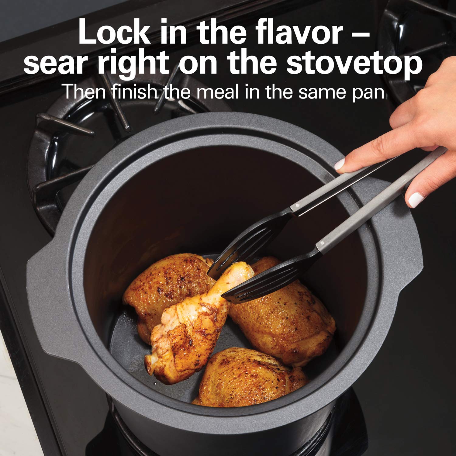 Hamilton Beach Slow Cooker, 10 Quart, Programmable, Stovetop Safe Crock, Silver, Model 33196