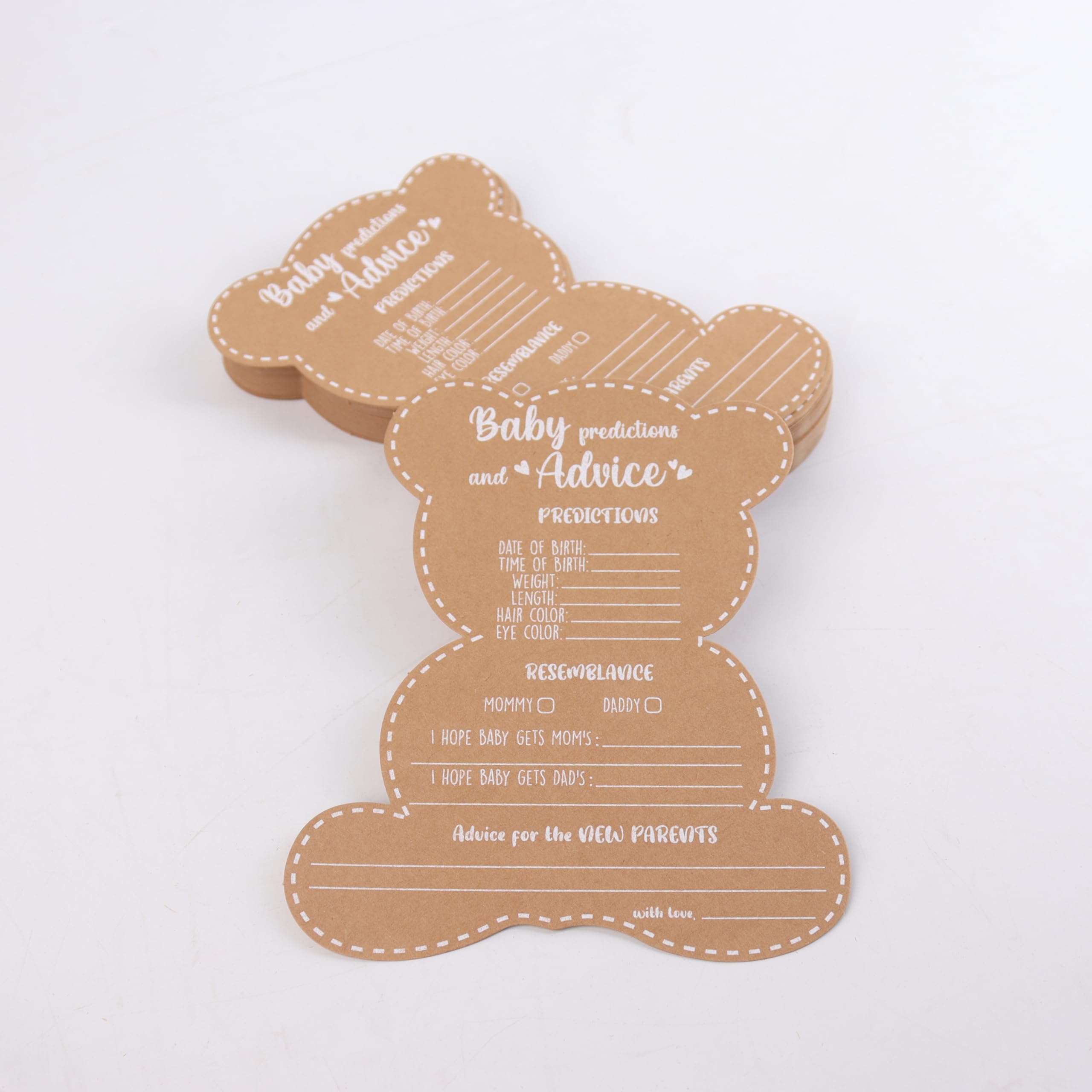 Baby Shower Games - Boy Or Girl - We Can Bearly Wait Teddy Bear Baby Shower Advice Cards For Parents To Be - Set Of 50 - Woodlan