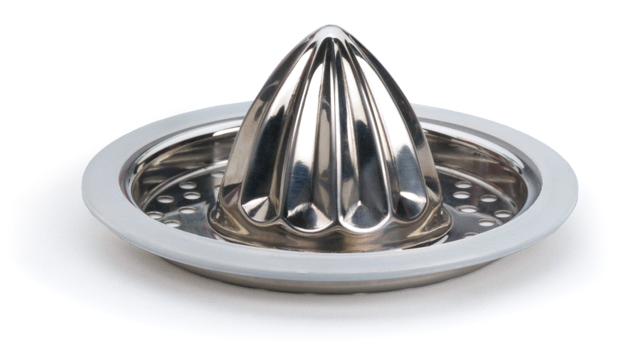 Rsvp International Endurance (Juc-Pyx) Manual Hand Citrus Juicer Squeezer, Stainless Steel, 4.75 Inch Dia.  Use W/ Pyrex Cups, B