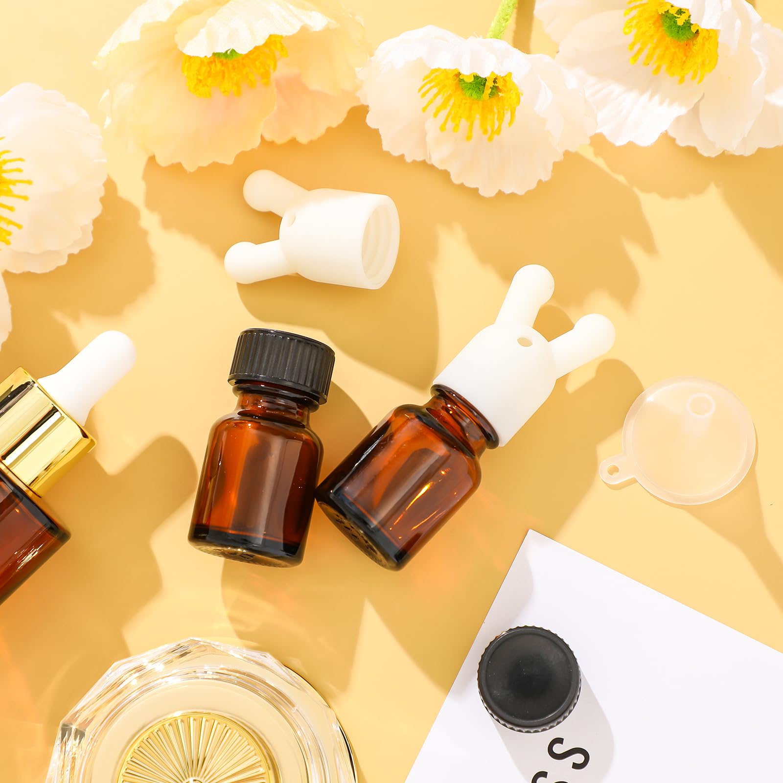 Chunful 2 Pcs Essential Oil Inhaler Leakproof Double Hole Aroma Nasal Inhaler Cap Mini Perfume Dispenser Bottle For Enhances Aro