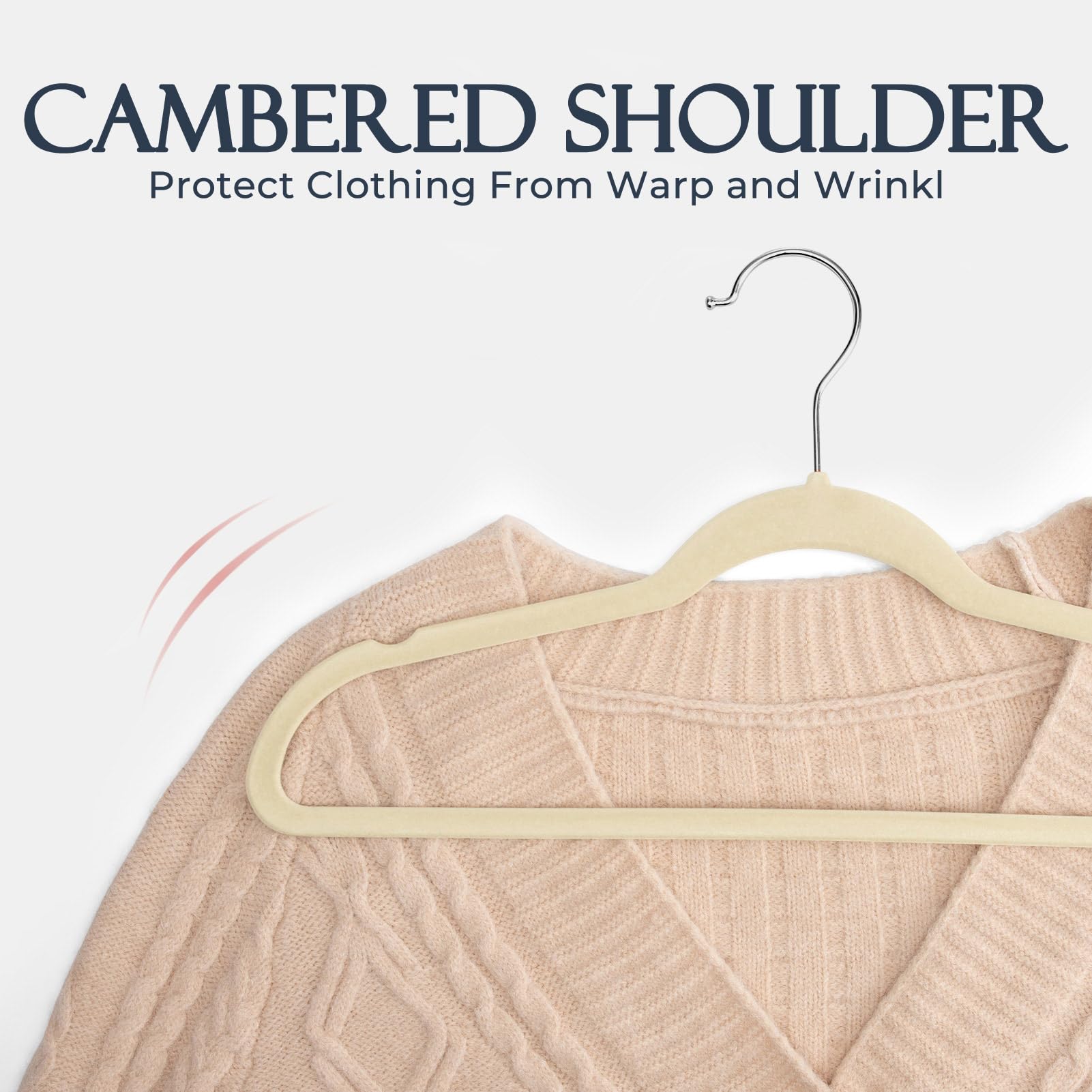 HOUSE DAY Beige Velvet Hangers 60 Pack  Premium Clothes Hangers Non-Slip Felt Hangers  Sturdy Hangers Heavy Duty Coat Hangers  Durable Suit Hangers for Space Saving  No Hanger Marks 360 Rotating