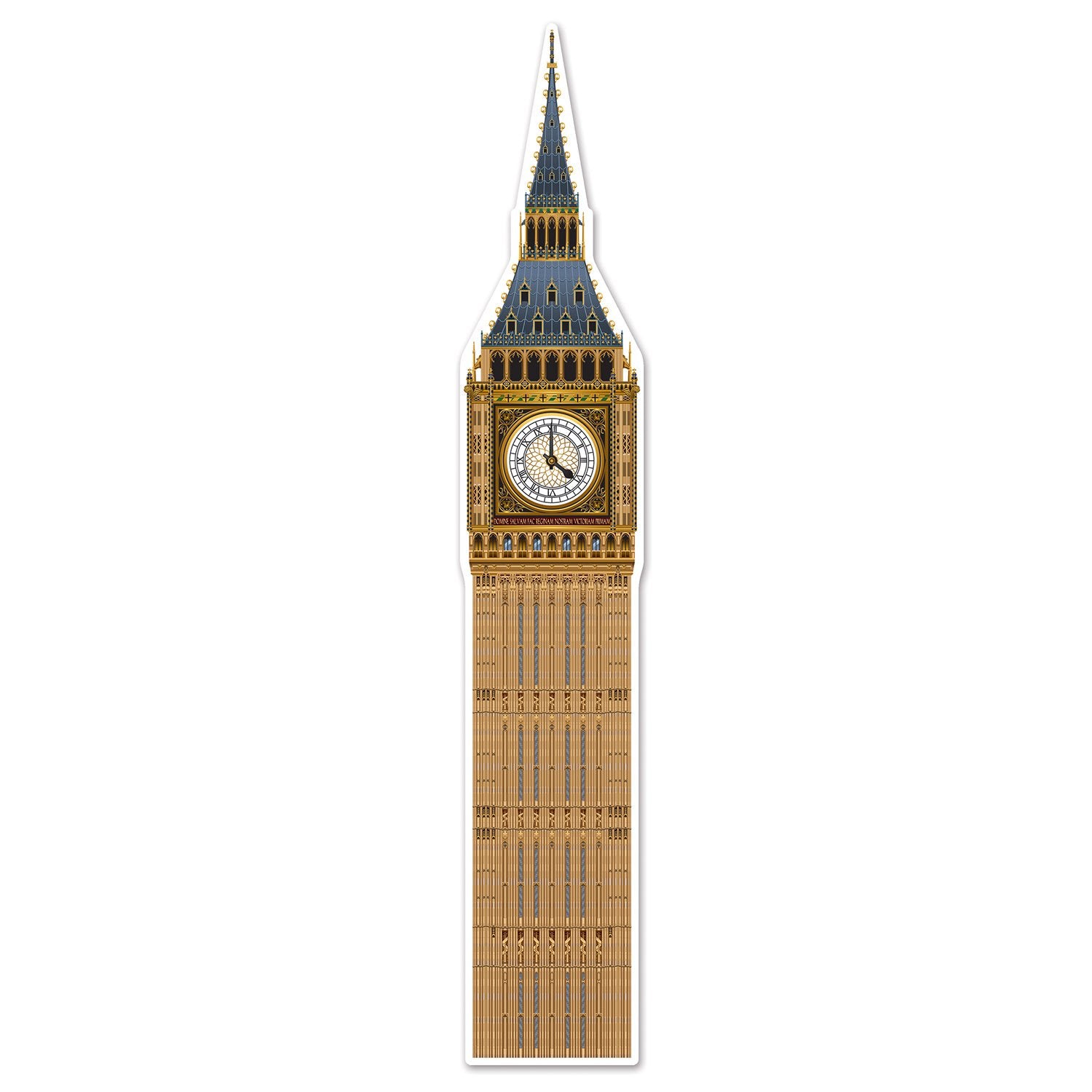 Beistle Big Ben Photo Prop Backdrop, 5' 11'' Tall - British International Party Wall Decoration, Cut Out England Themed Decor