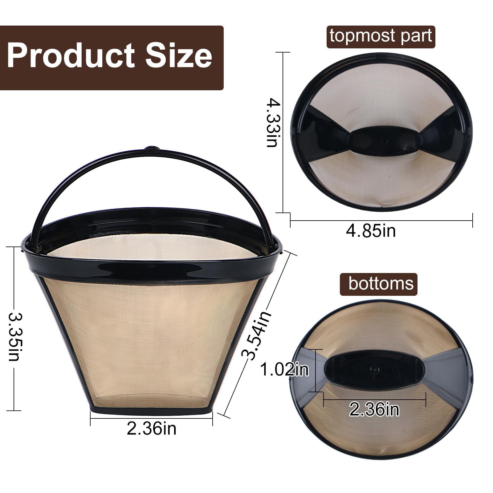 Bouaida Reusable Coffee Filters, Ninja Coffee Filter, Permanent Coffee Filter 4, Used For Replacing The Ninja Coffee Bar Brewer,