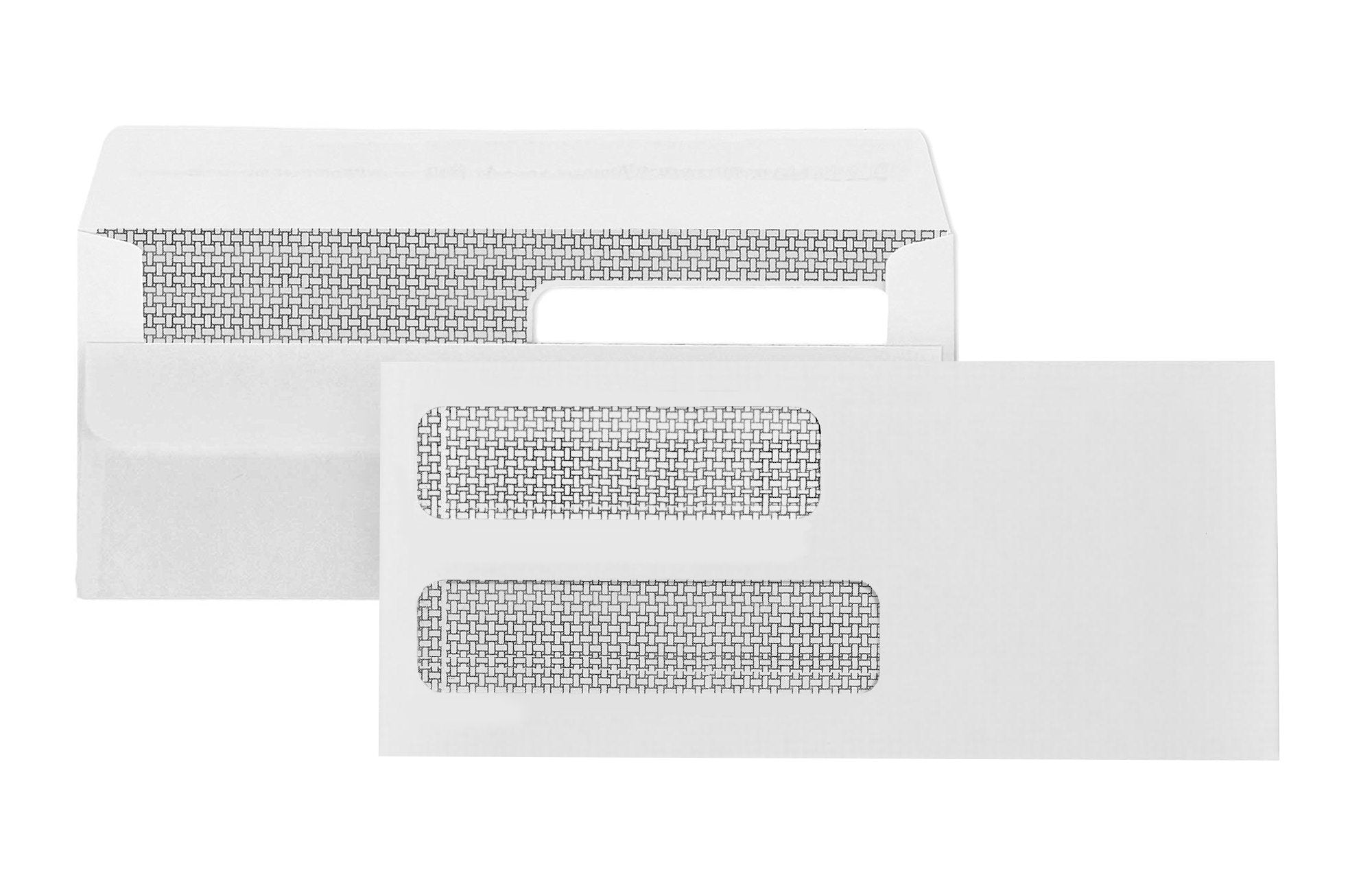 500 No 10 Flip and Seal Double Window Security Envelopes - Perfect Size for Multiple Business Statements, Quickbooks Invoices, a