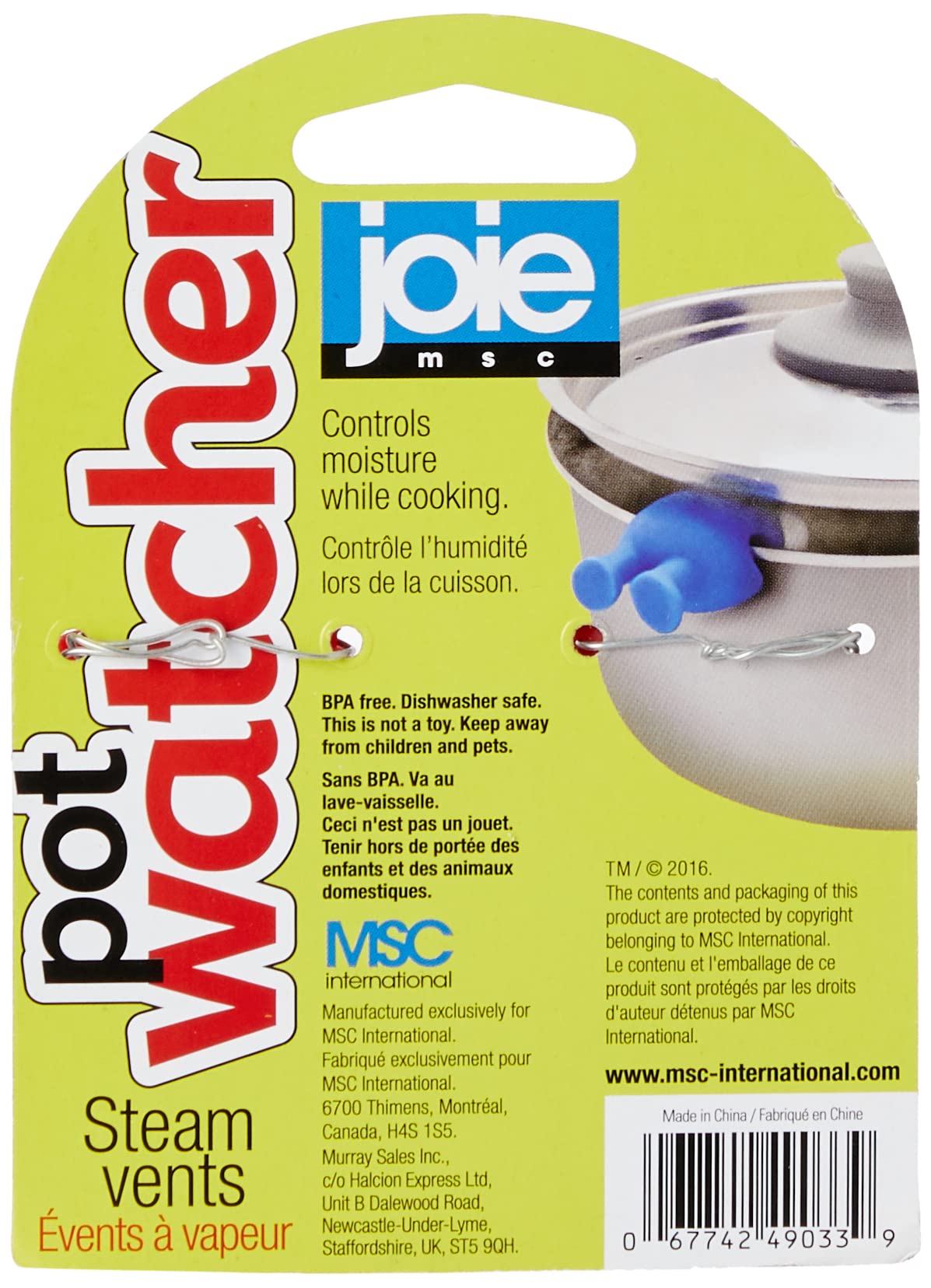 Msc International Joie Pot Watcher Steam Vents 2 Pack Assorted Colors