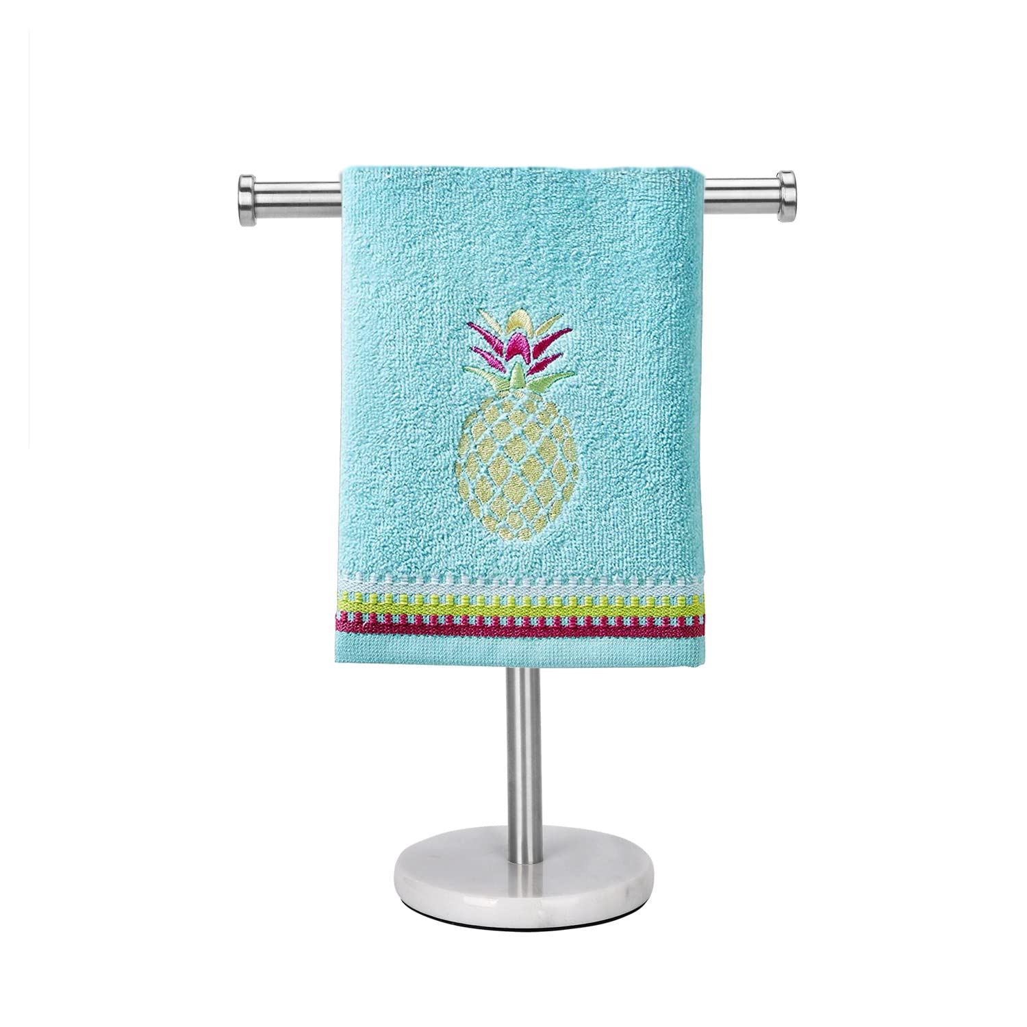 Hand Towel Holder Stand Countertop, Sturdy Marble Base, No Wobbly, Hand Towel Rack For Bathroom (Brushed Nickel)