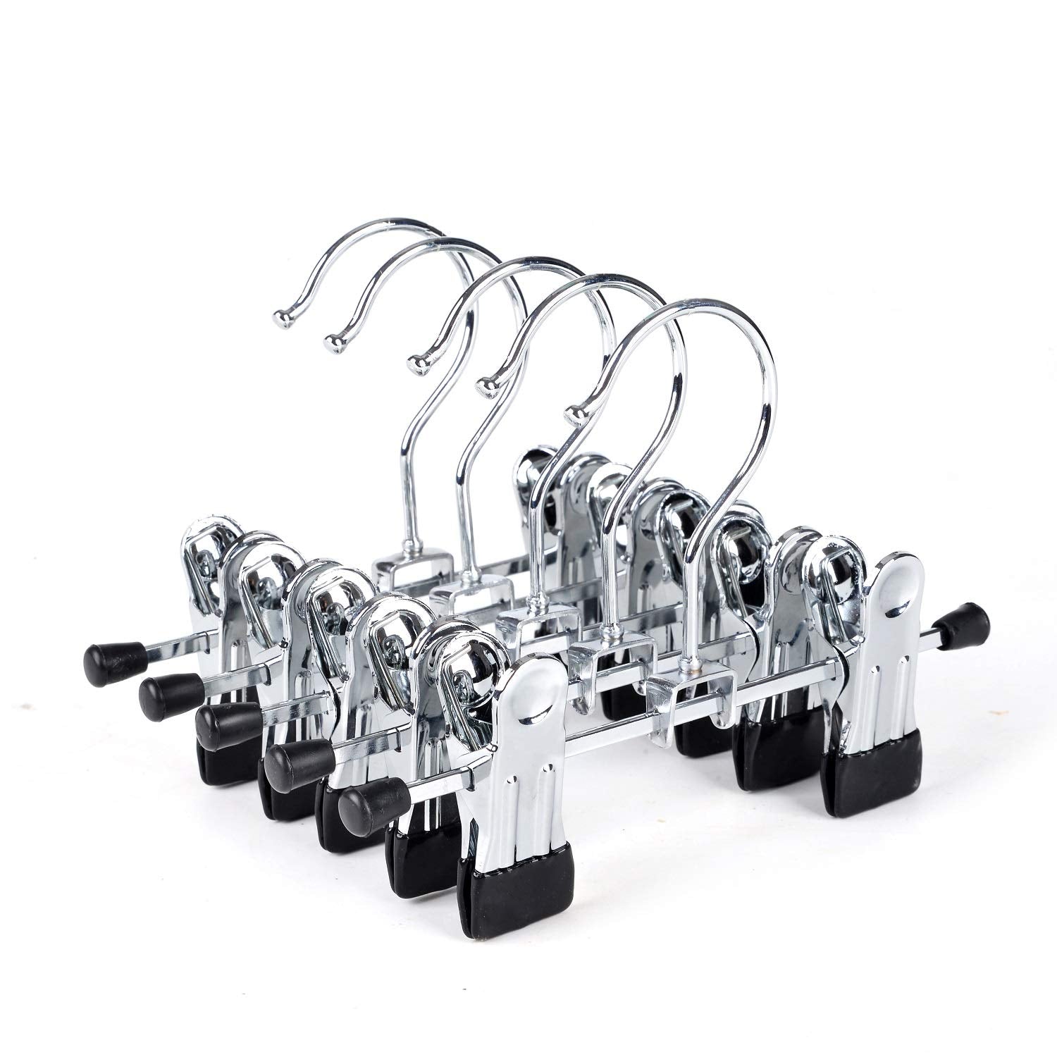 Amber Home 20 Pack 6'' Metal Boots Hangers With 2 Adjustable Clips, Portable Multifunctional Hangers Space Saving For Socks Hats