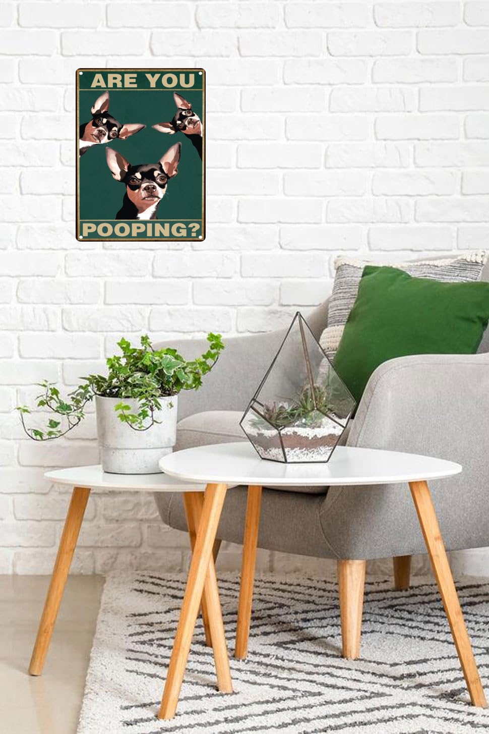 Toppacific Chihuahua 12X16 Inch Are You Pooping Sign Bathroom Decor- Dog Metal Poster Dog Lover Gift Art Funny Dogs Wall Art Dec