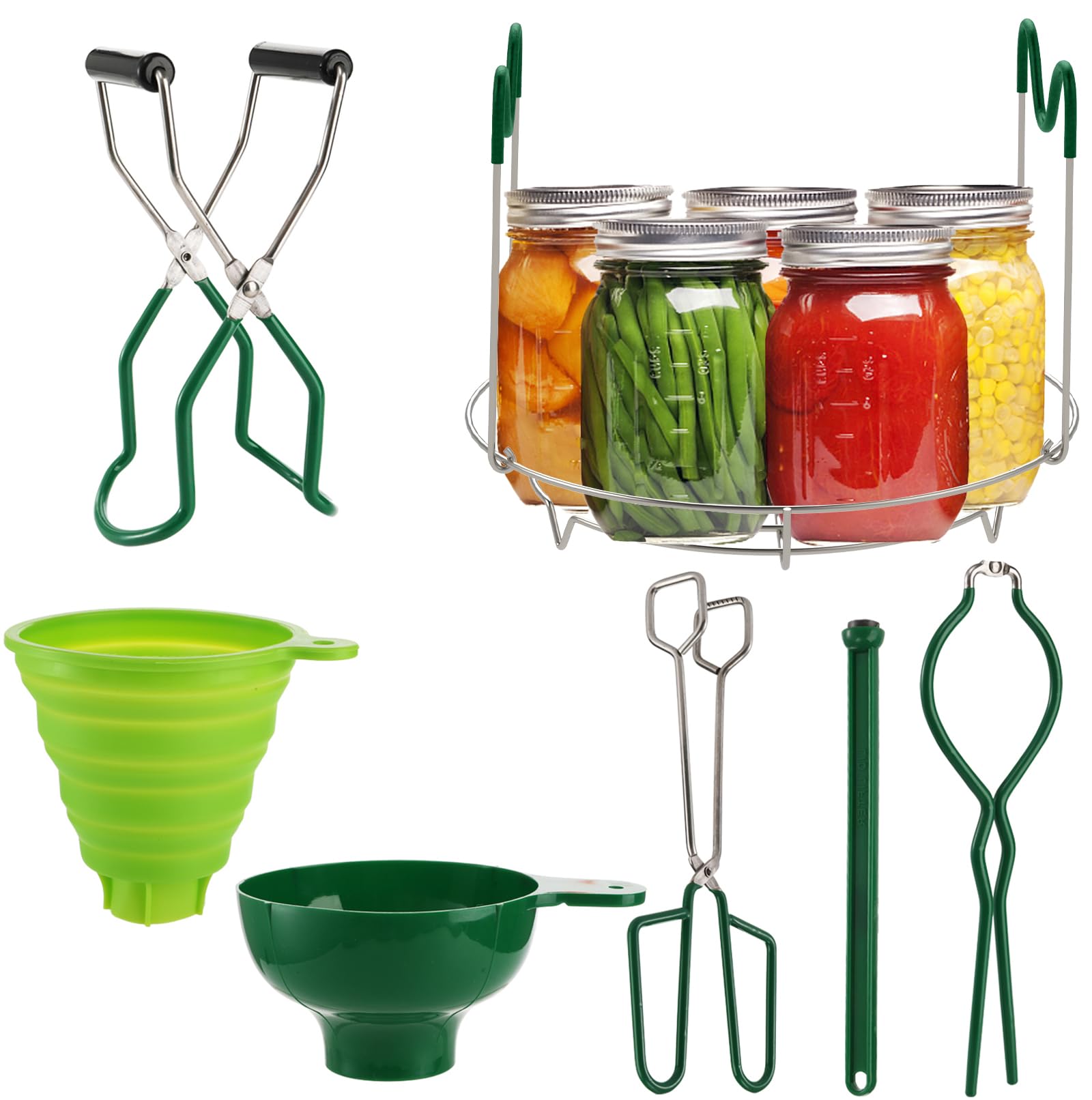 Lawei 8 Pcs Canning Kit, Stainless Steel Canning Supplies Starter Kit, Canning Rack Canning Essentials Tools Set For Mason Jars
