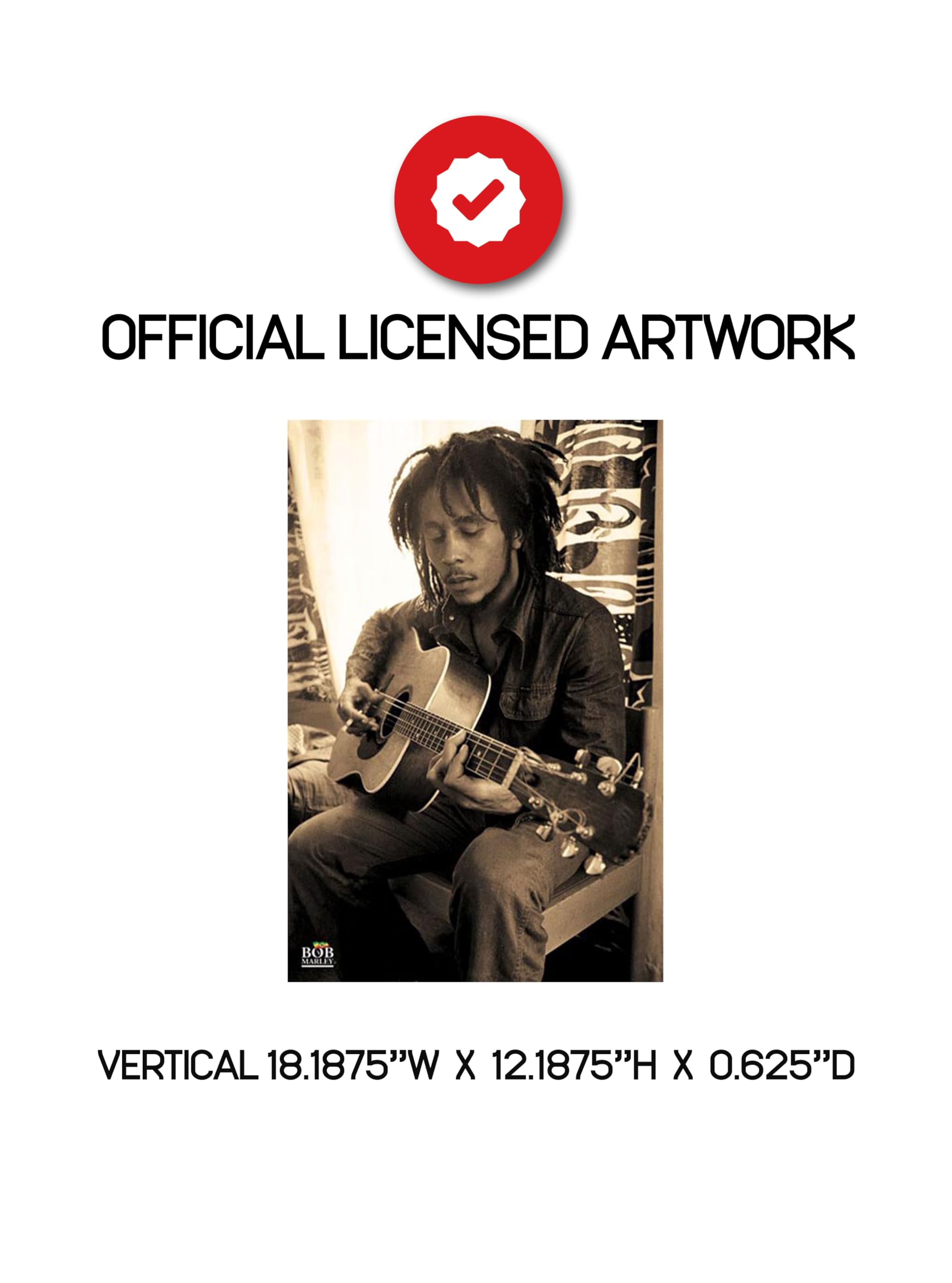 Pyramid America Bob Marley-Playing Guitar in Sepia  Music Poster Print  24 by 36-Inch