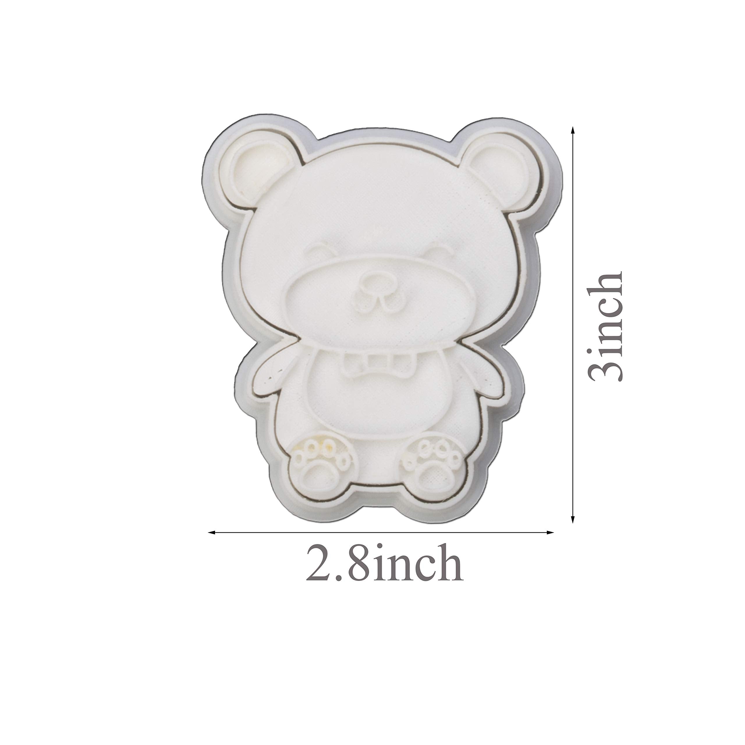 Mostop 3D Cookie Cutter With Teddy Bear Stampers Baby Shower Cake Mold Fondant Decorating Tools Diy Mold For Sugar Craft Baking