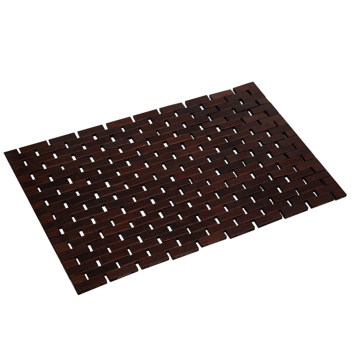Bamboo Bath Mat Bathroom Rugs Floor Wood Shower Bathtub Waterproof Non Slip Accessories 16X24 Inch Easy To Clean, Brown, 1 Pc