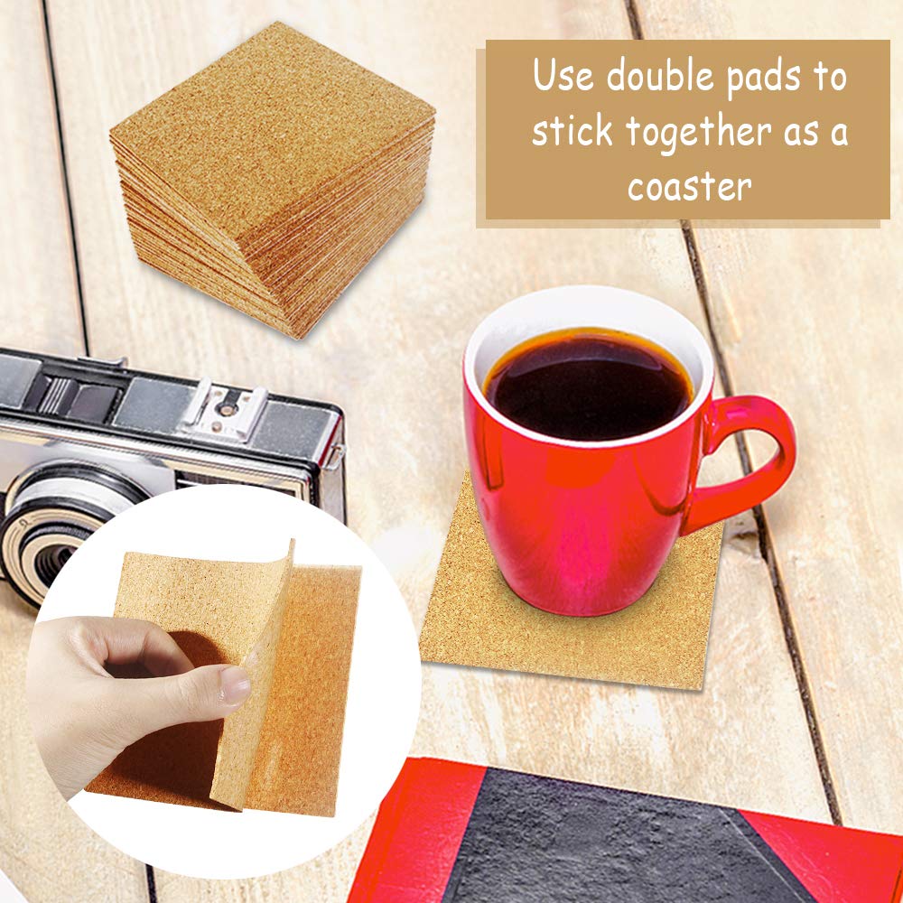 30 Pack Self-Adhesive Cork Squares 4    X 4    Cork Tiles Cok Bcking Sheets Cork Coasters Square For Diy Crafts