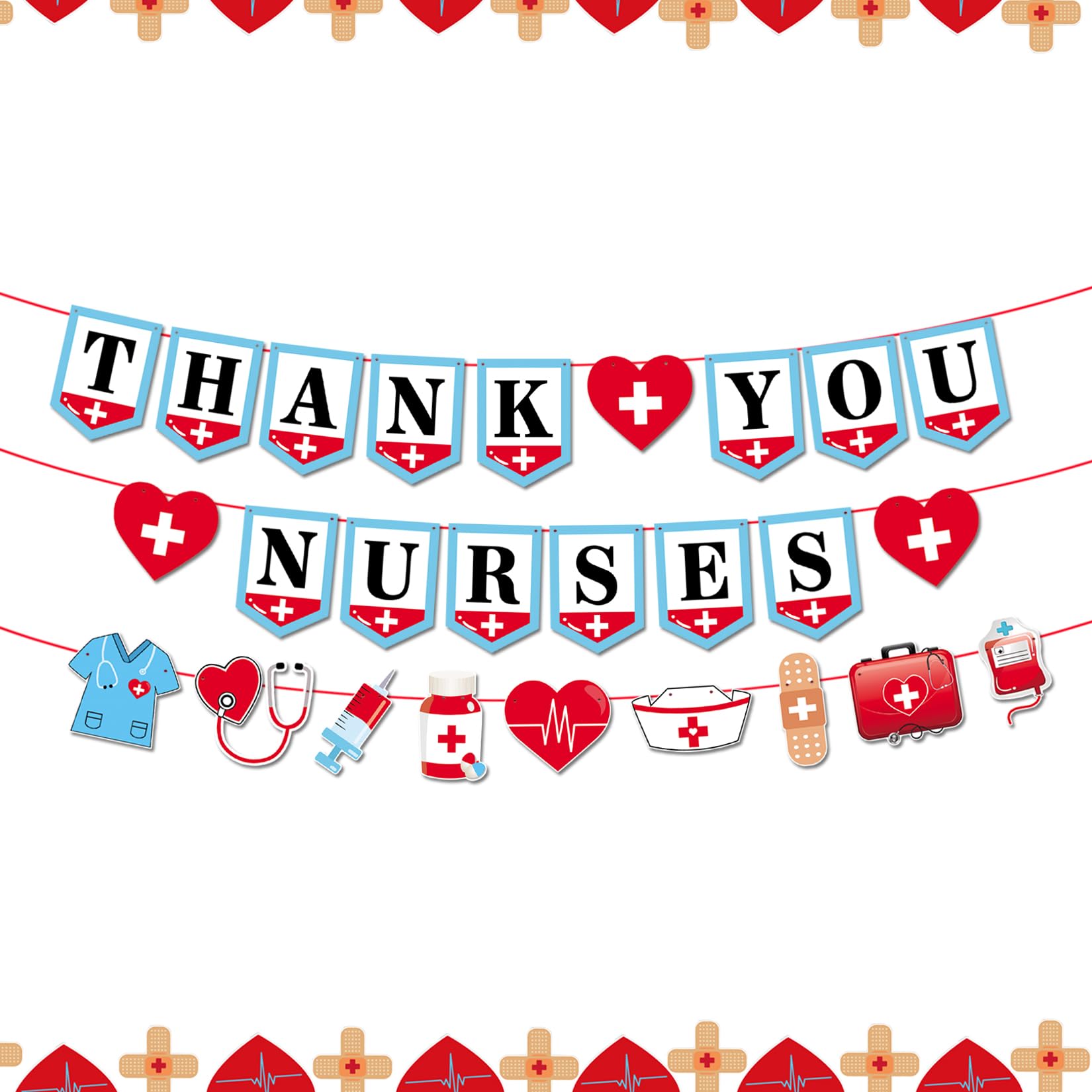 Lanttaotte Nurses Graduation Decorations Thank You Nurses Banner Congrats Grad Party Supplies For Nurses Week Home Office School