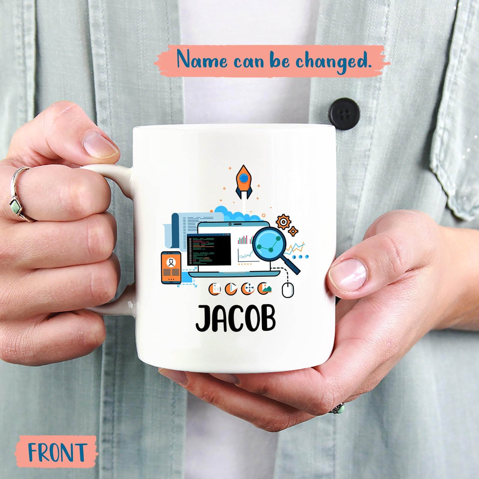 Custom I'm A Software Engineer Coffee Mug For Friends Coworker, Tech IT Coder Mug, Personalized Programmer Mugs With Name, Softw