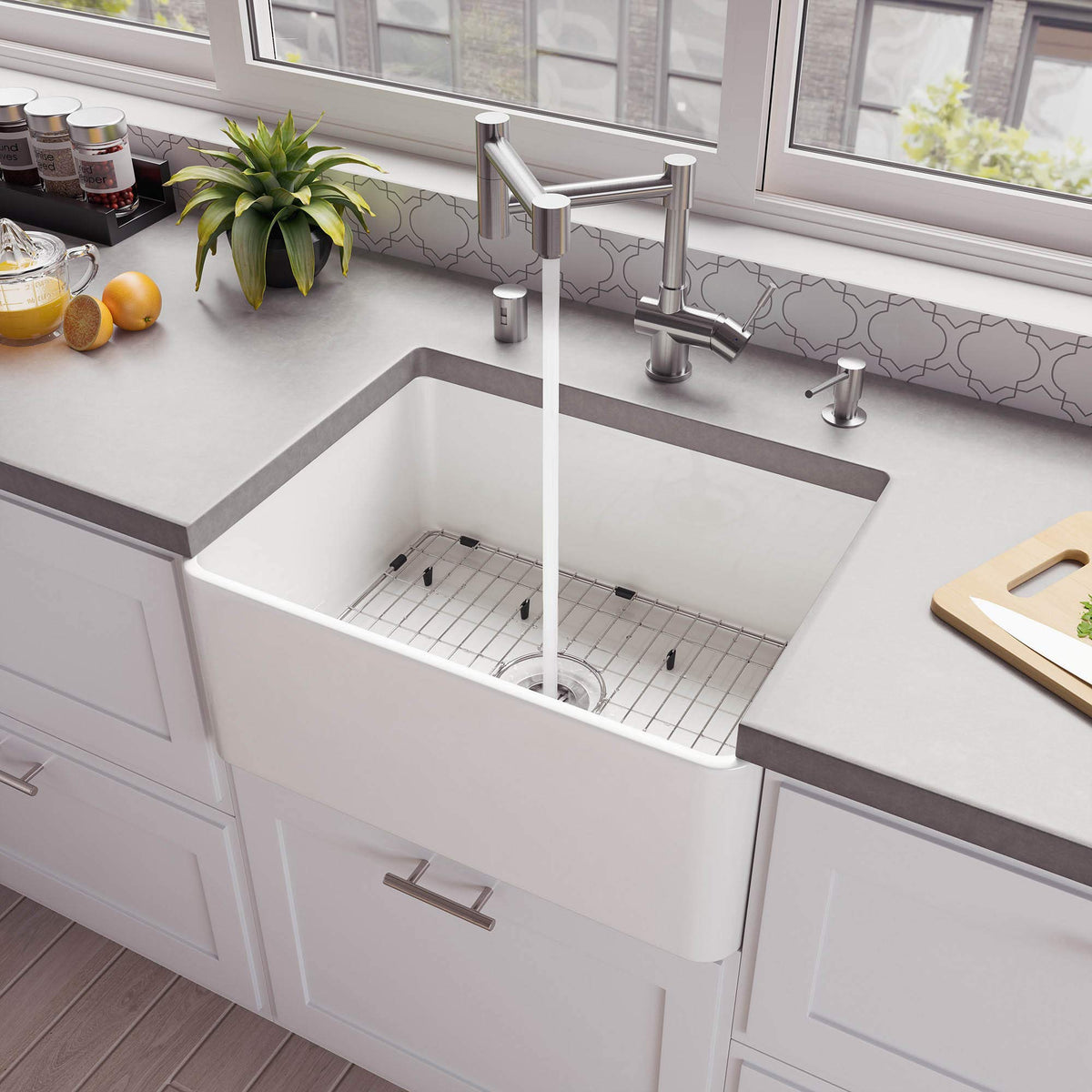 Alfi Brand Abf2418-W Kitchen Sink, White