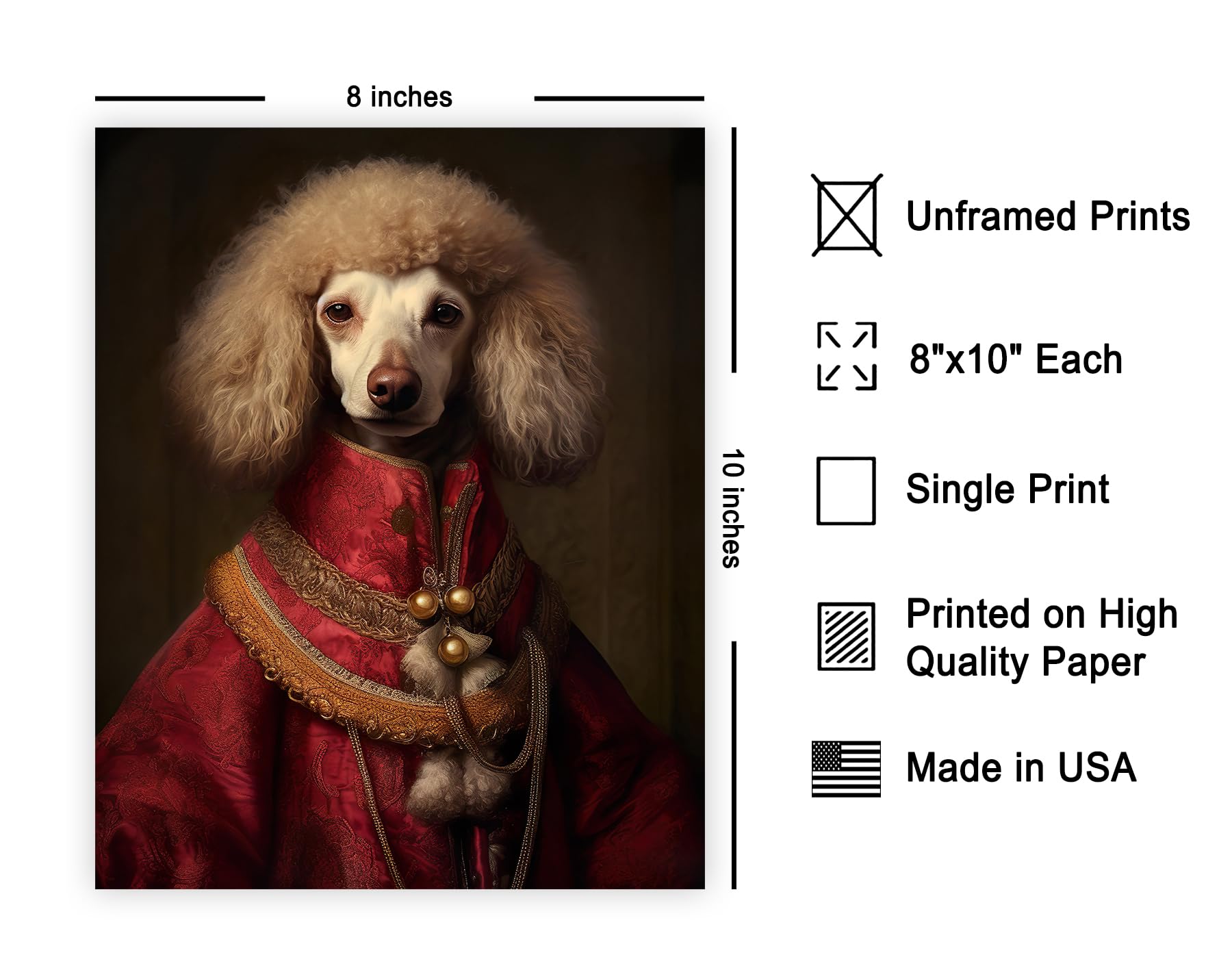 Poster Master Aristocratic Poodle Poster - Dog Print - Renaissance Art - Dog Breed Art - Gift For Men, Women & Animal Lover - Fu