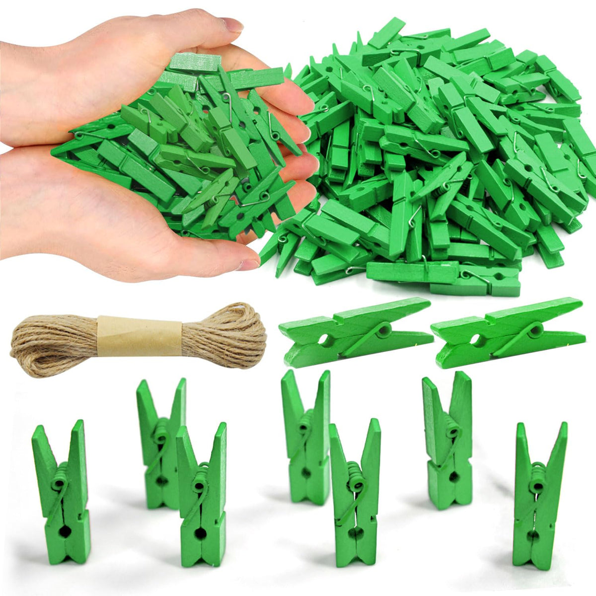 Clothes Pins Green