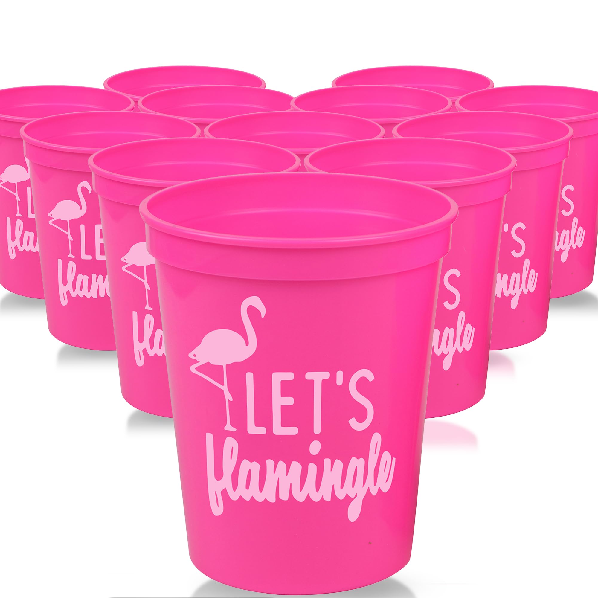 Let'S Flamingle! Set Of 12 Pink Or White 16Oz Stadium Cups, Flamingo Party Supplies Perfect For Birthday Party, Bachelorette Par