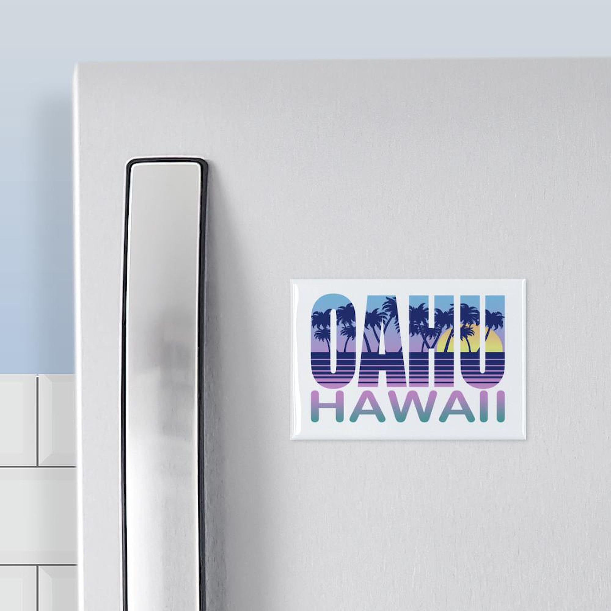 Cafepress Oahu Hawaii Rectangle Magnet, 3''X2'' Refrigerator Magnet