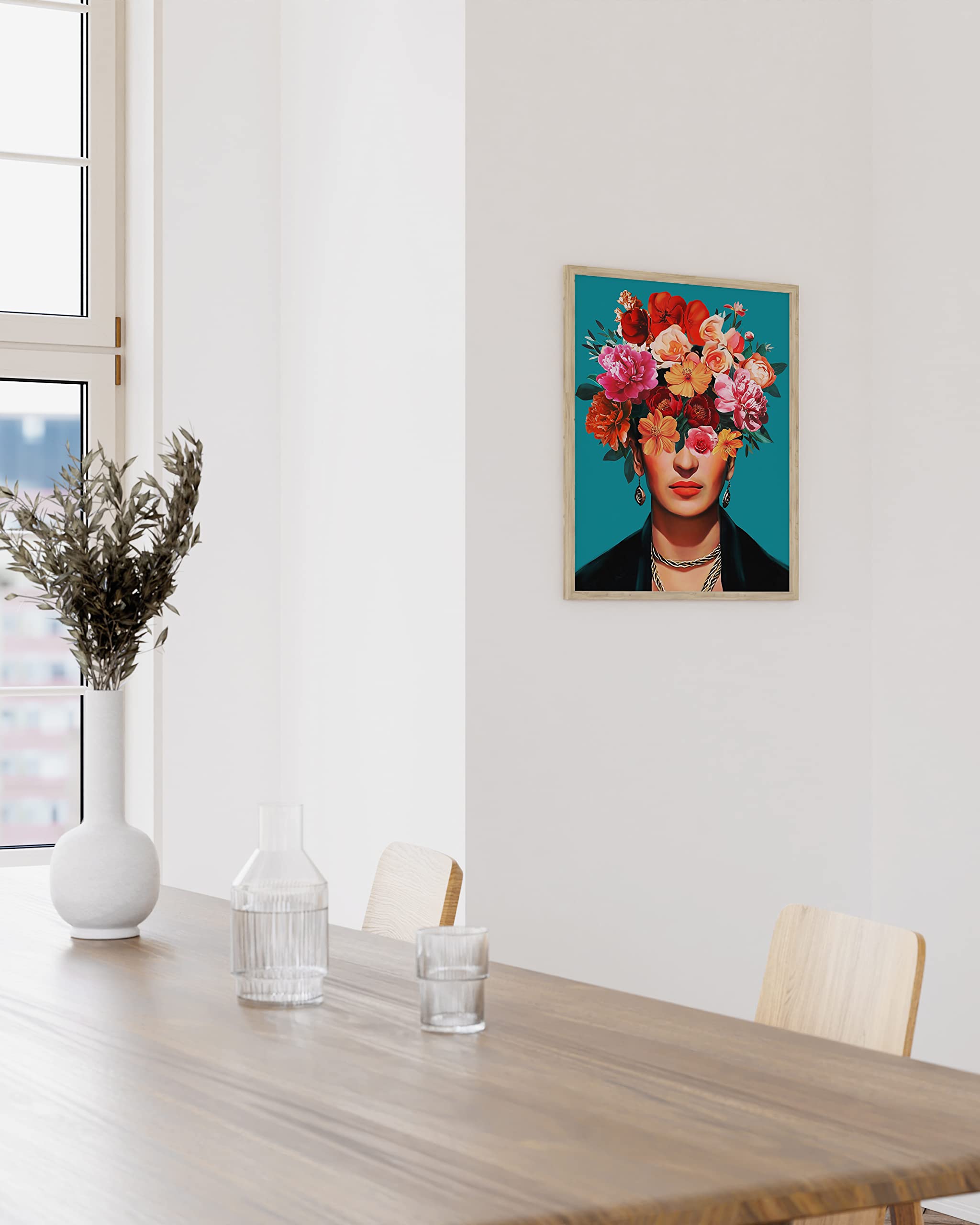 HAUS AND HUES Frida Kahlo Wall Art & Feminist Poster Frida Kahlo Poster Frida Art & Feminist Print Chicano  Latino  Chicana Art Frida Kahlo Gifts  Mexican Artwork for Walls UNFRAMED 12''x16''